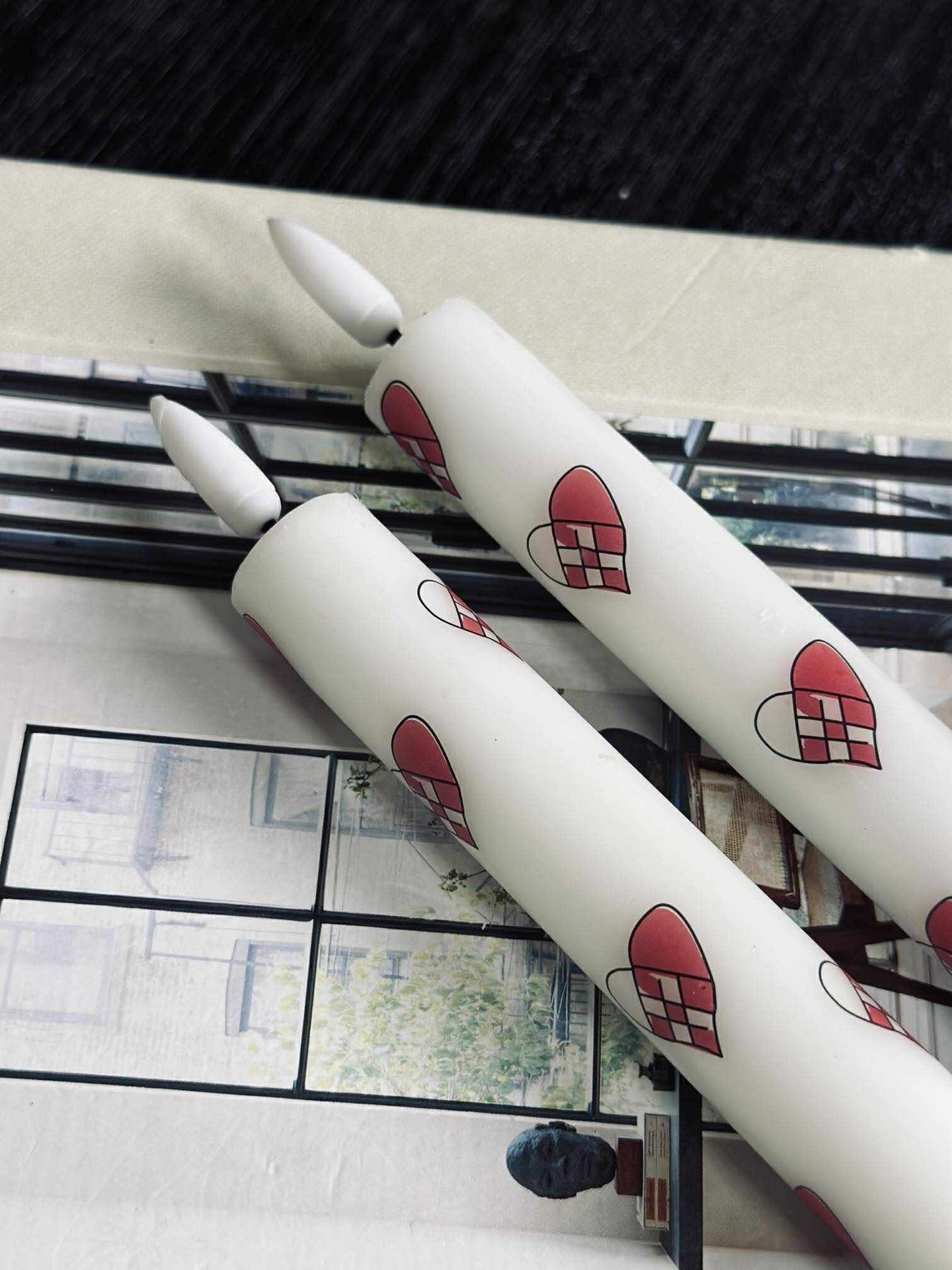 LED Stearinlys 2 stk - Hjerter