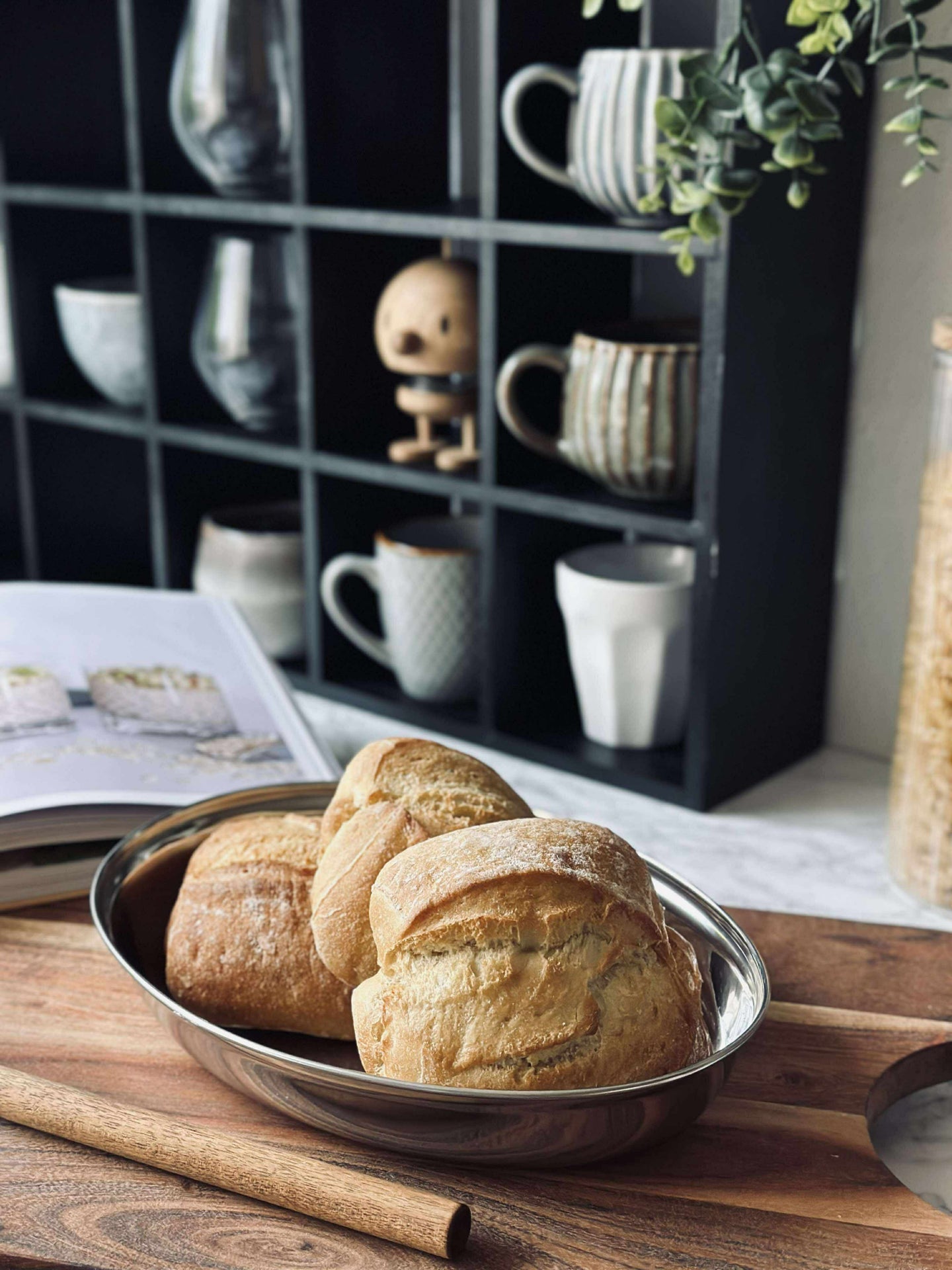 Rundt fat med kant - Rustfritt stål