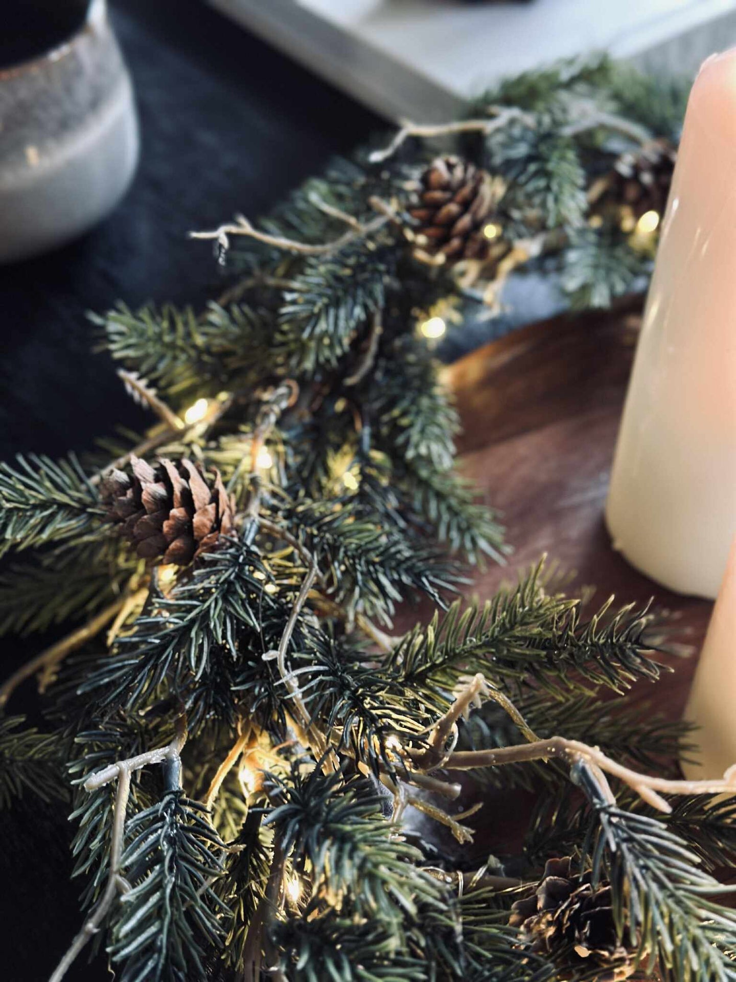 Julekrans med lys - Uten snø