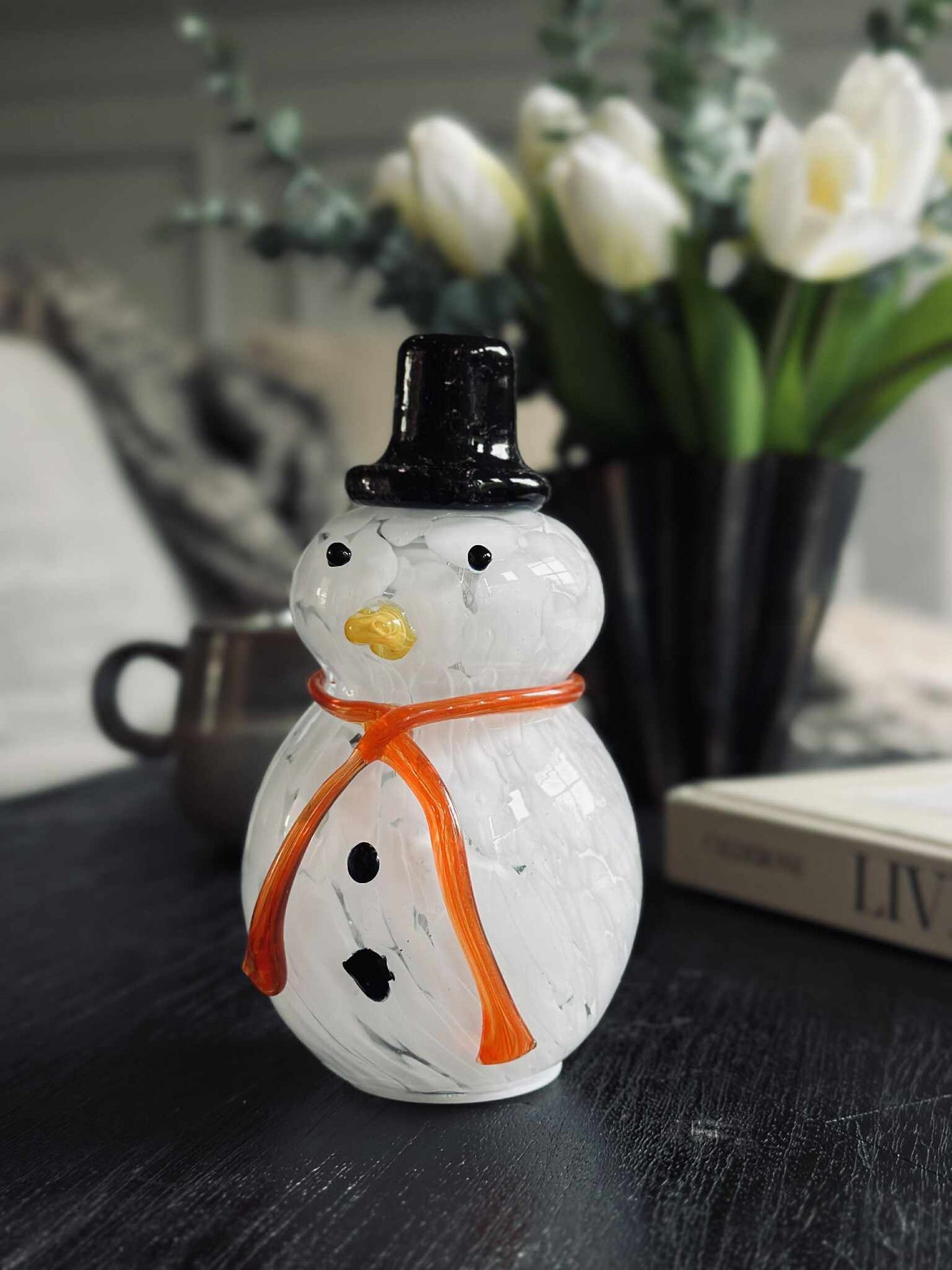 Snømann med LED-lys