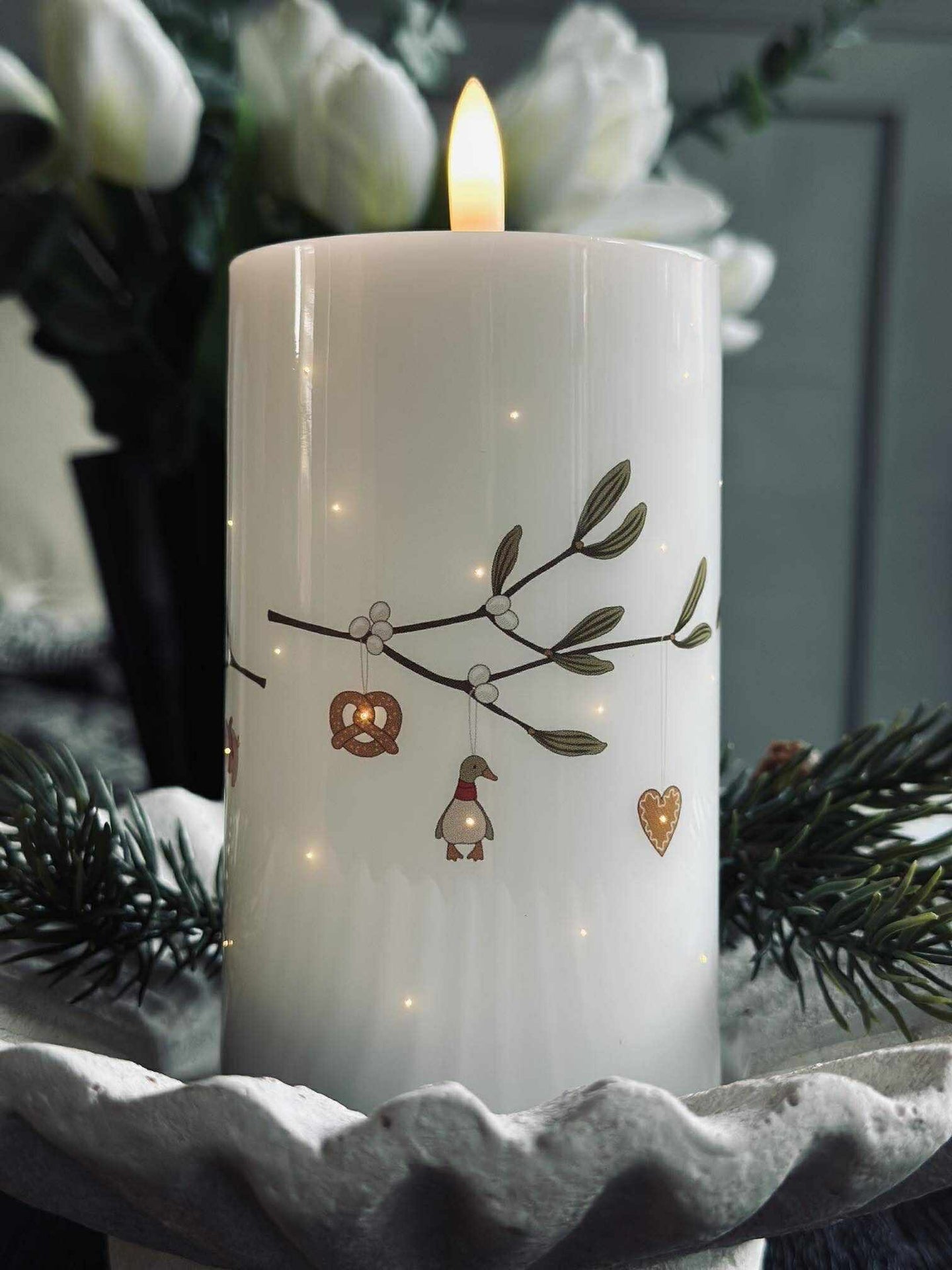 LED Bloklys TWINKLE - Misteltein
