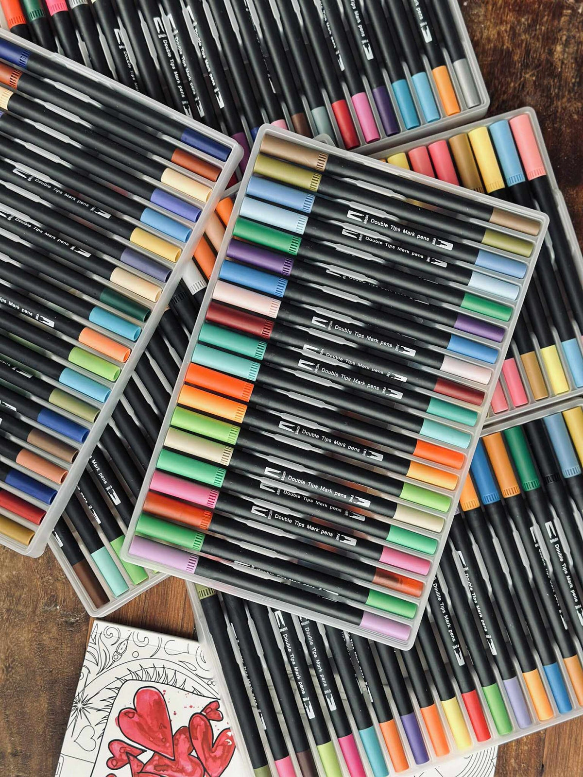 120 Dobbeltendede Vannbaserte Brushpens