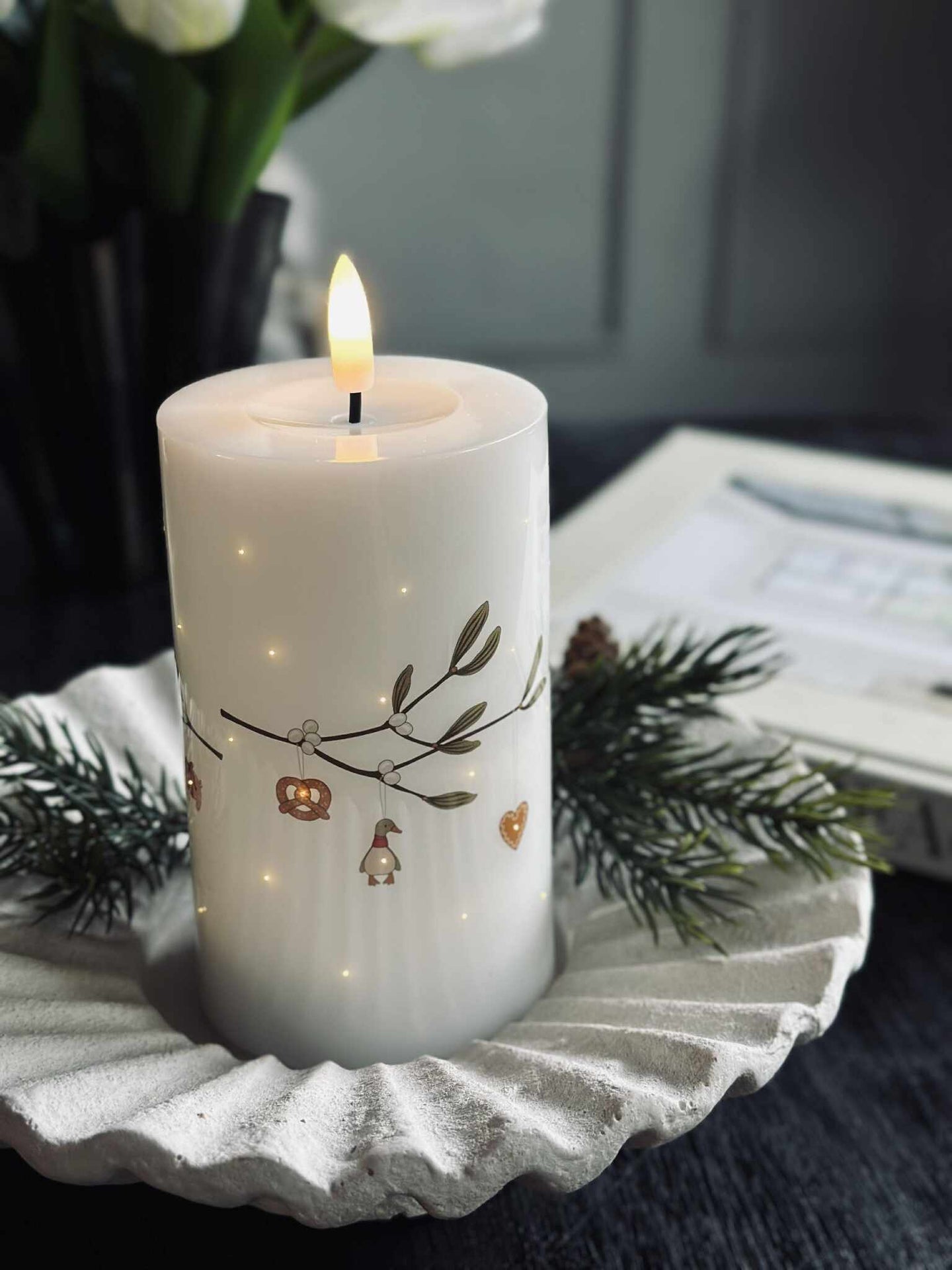 LED Bloklys TWINKLE - Misteltein