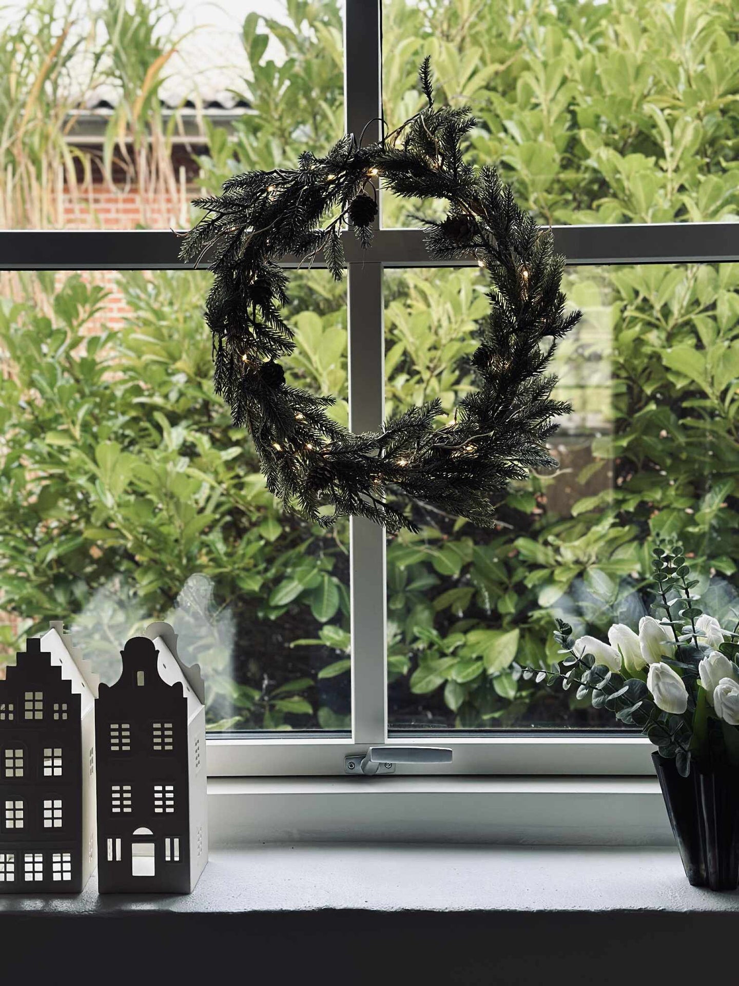 Julekrans med lys - Uten snø