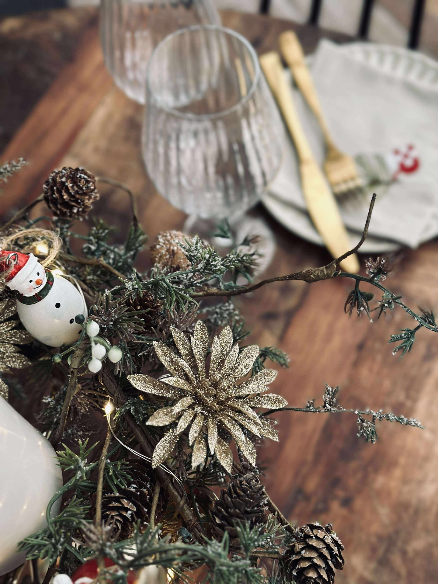 Dekorblomster med glimmer - 4 stk