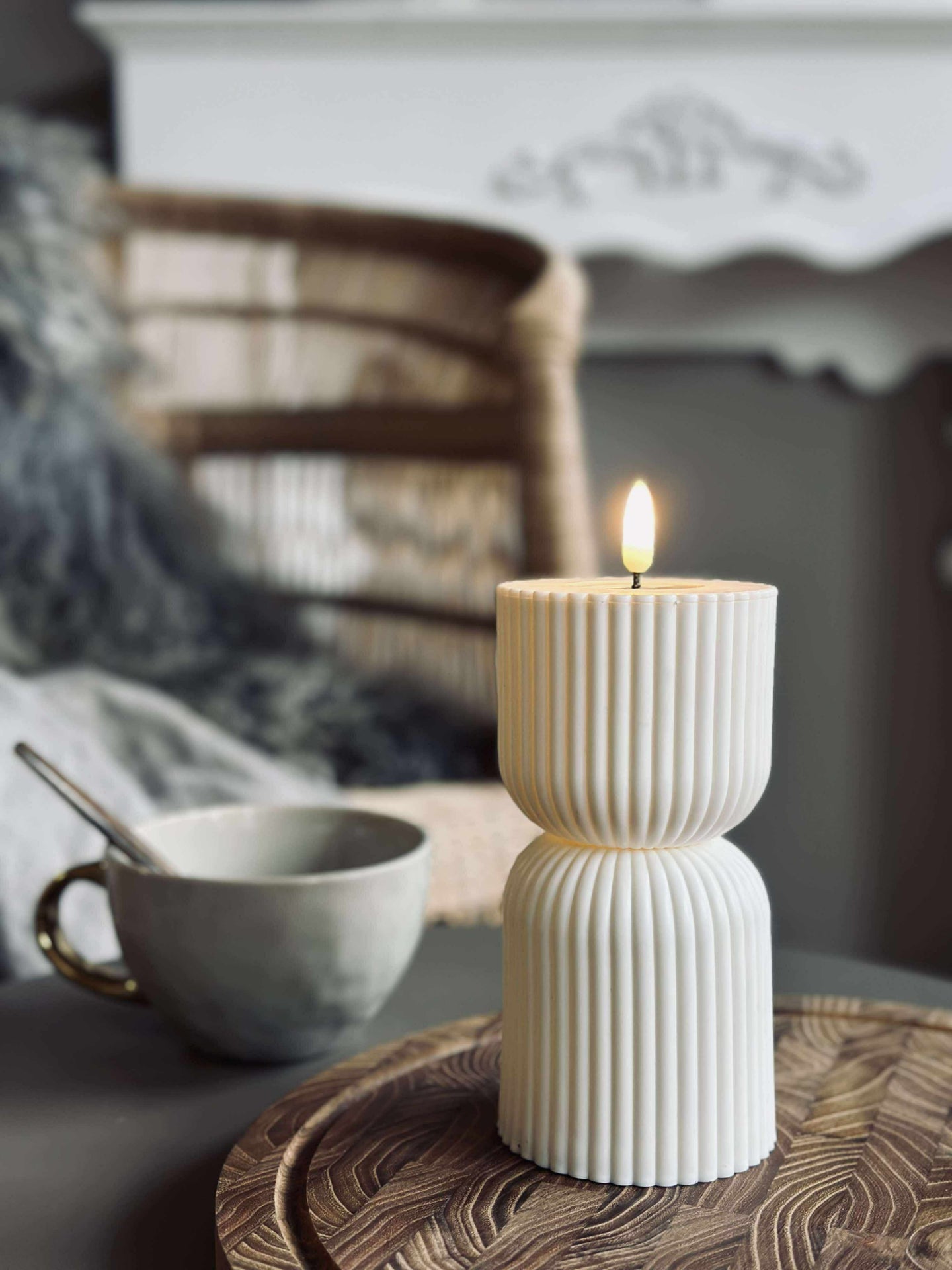 LED Blokklys Hvit timeglass - Utendørs