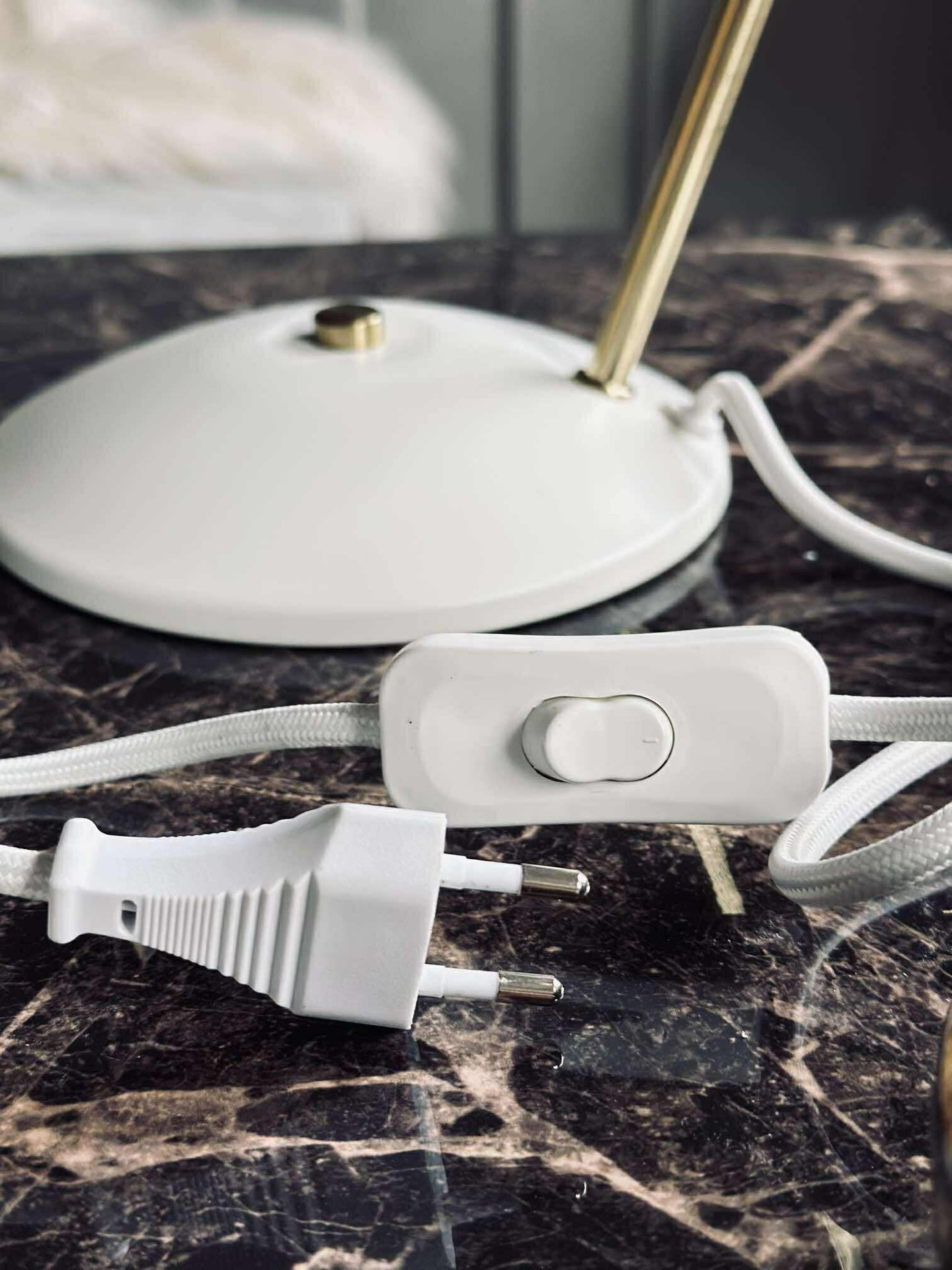 Bordlampe Retro - Hvit / gull