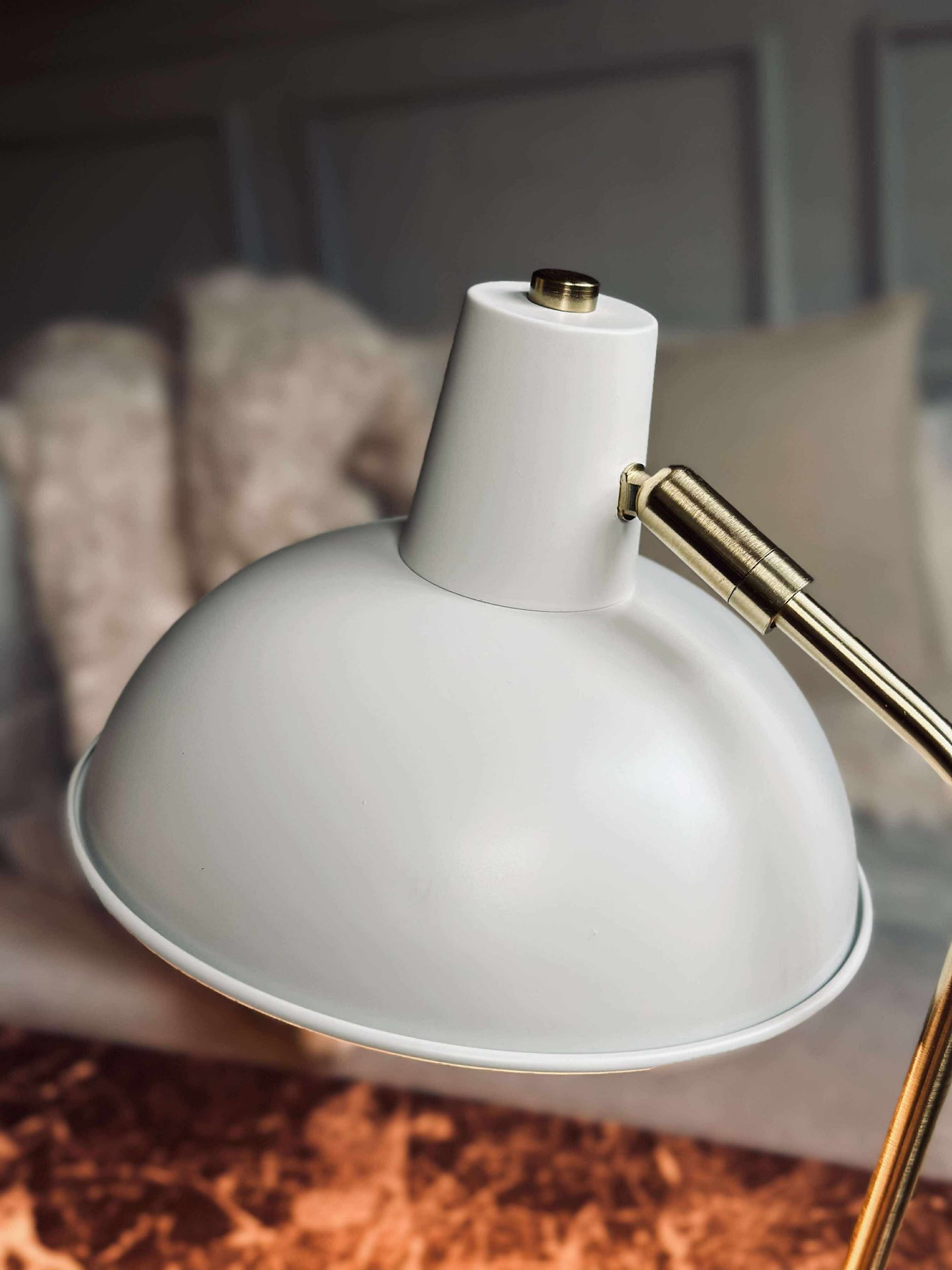 Bordlampe Retro - Hvit / gull