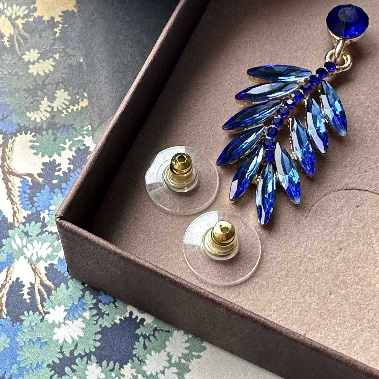 Øreringer Feather - Royal blue