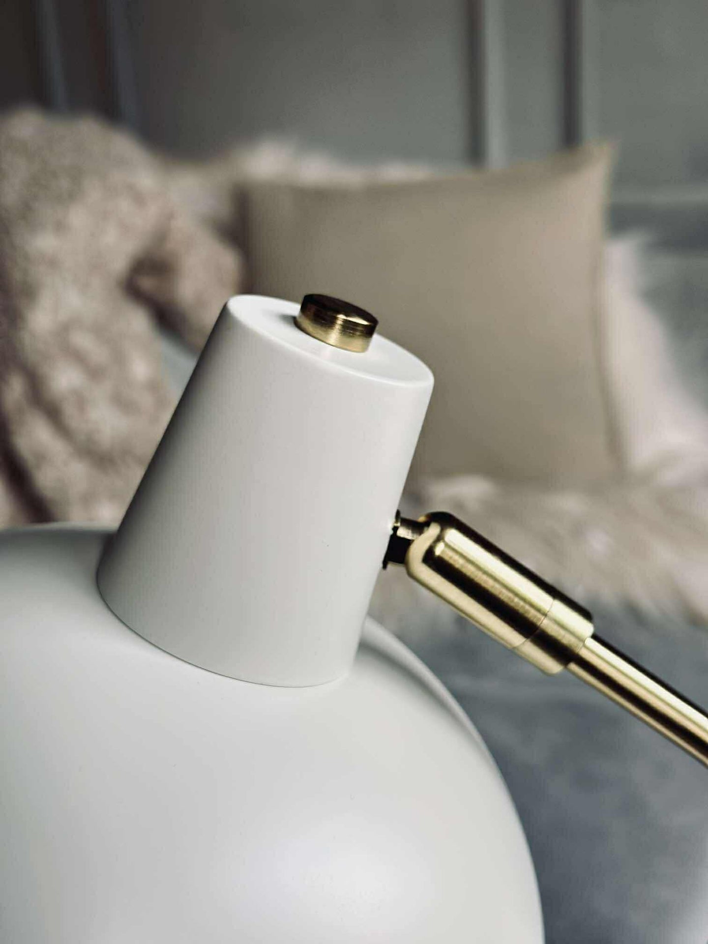 Bordlampe Retro - Hvit / gull