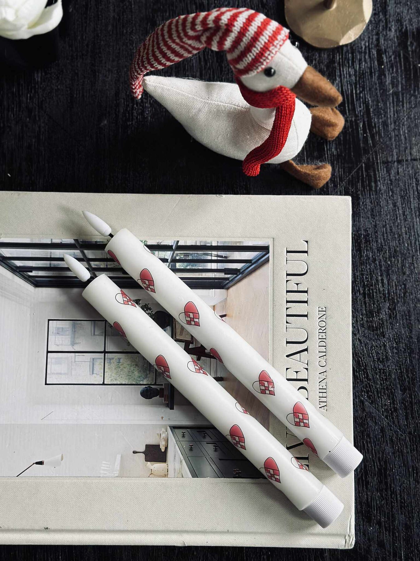 LED Stearinlys 2 stk - Hjerter