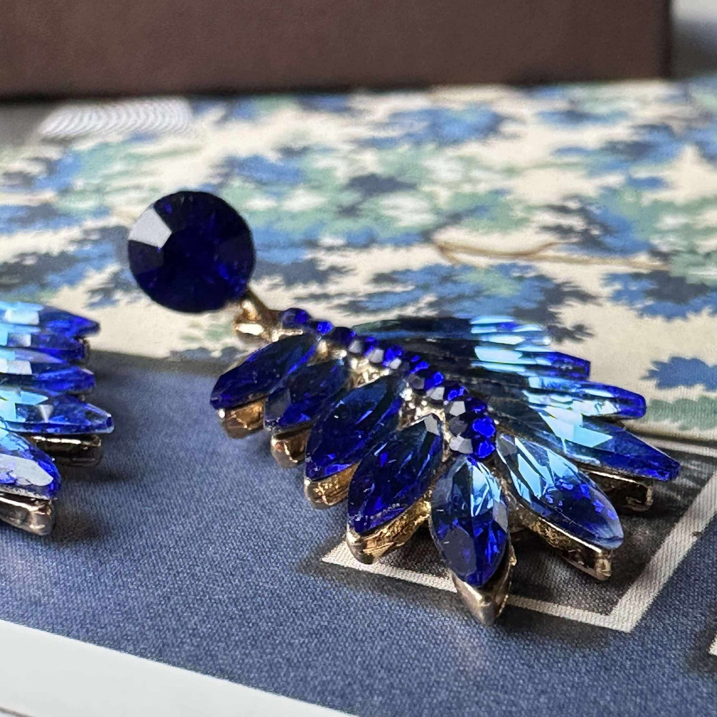 Øreringer Feather - Royal blue