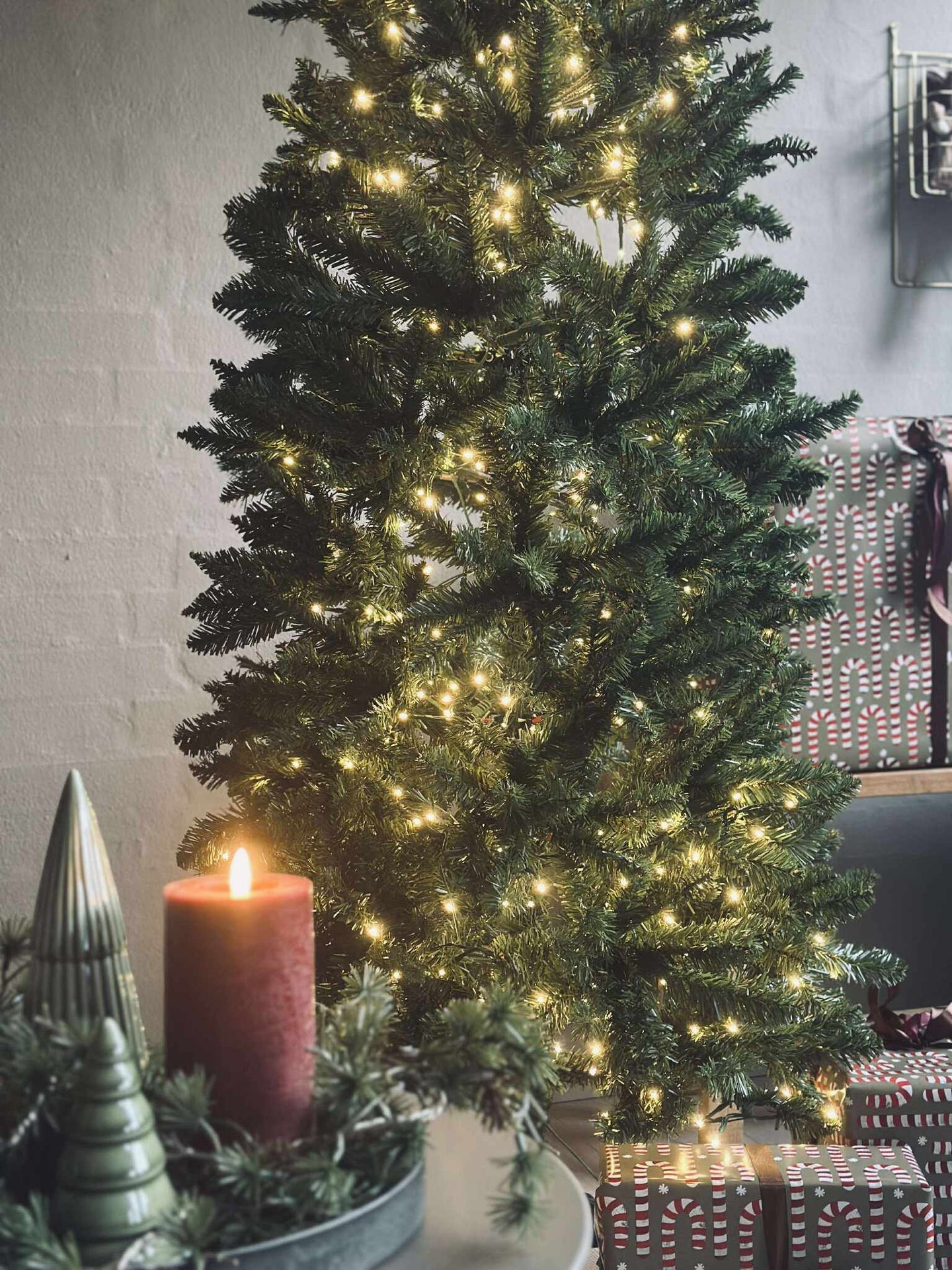 Juletre med lyskjede