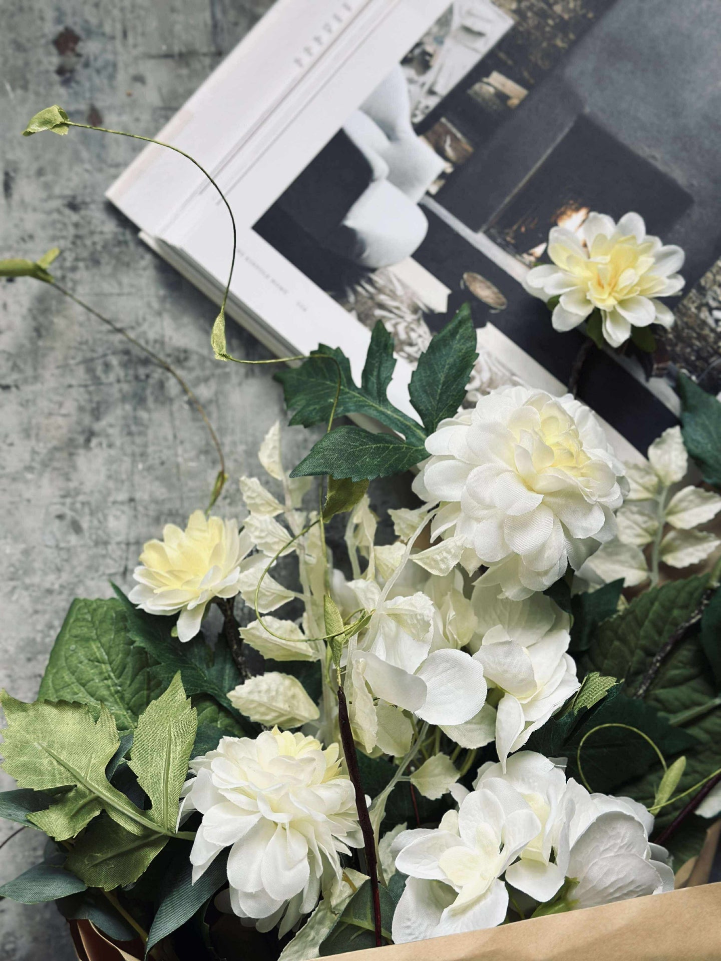 Bukett Hortensia - Hvit
