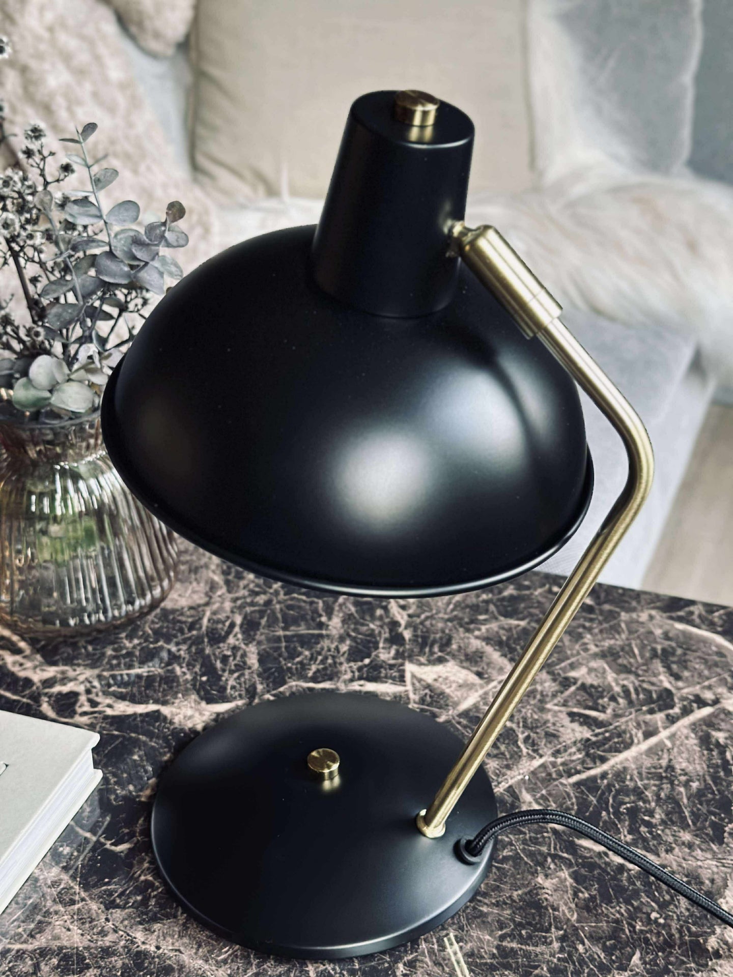 Bordlampe Retro - Svart / gull
