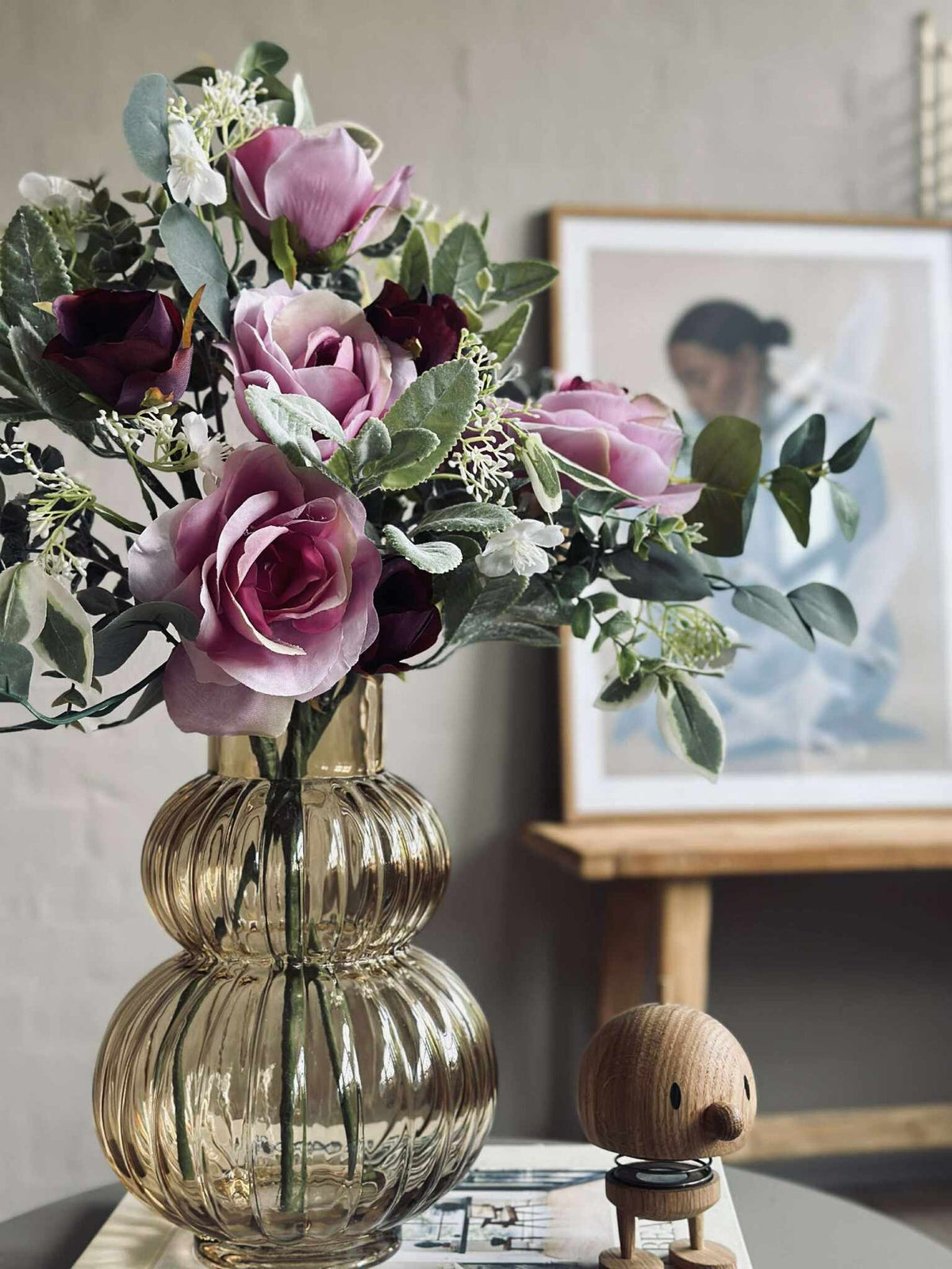 Bukett med roser - Rosa