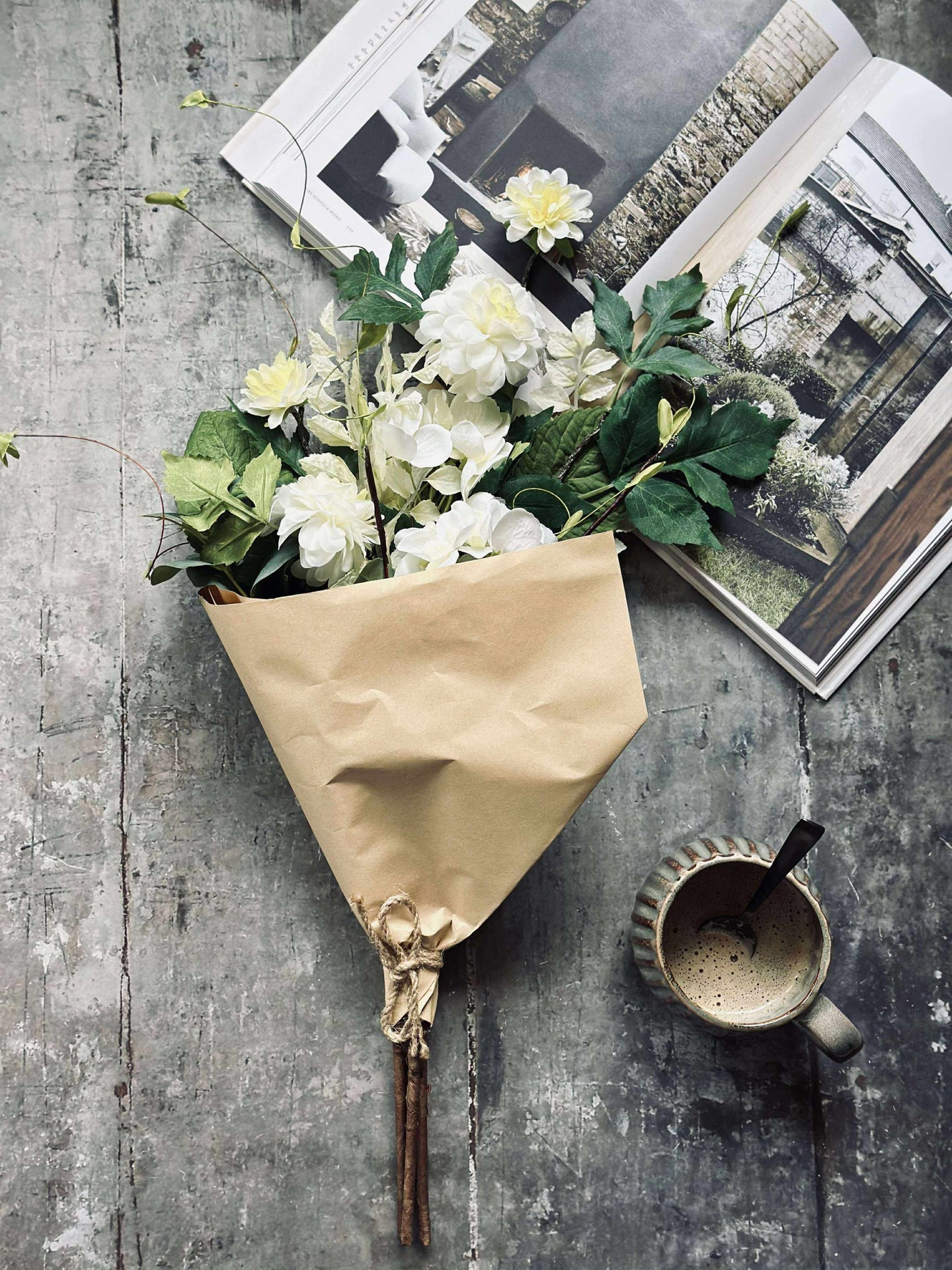 Bukett Hortensia - Hvit