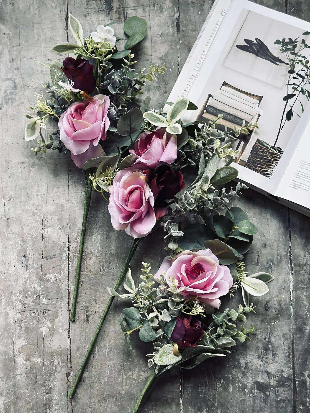Bukett med roser - Rosa