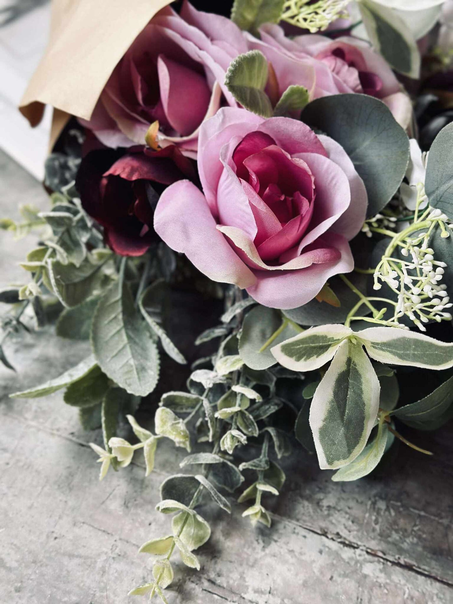 Bukett med roser - Rosa