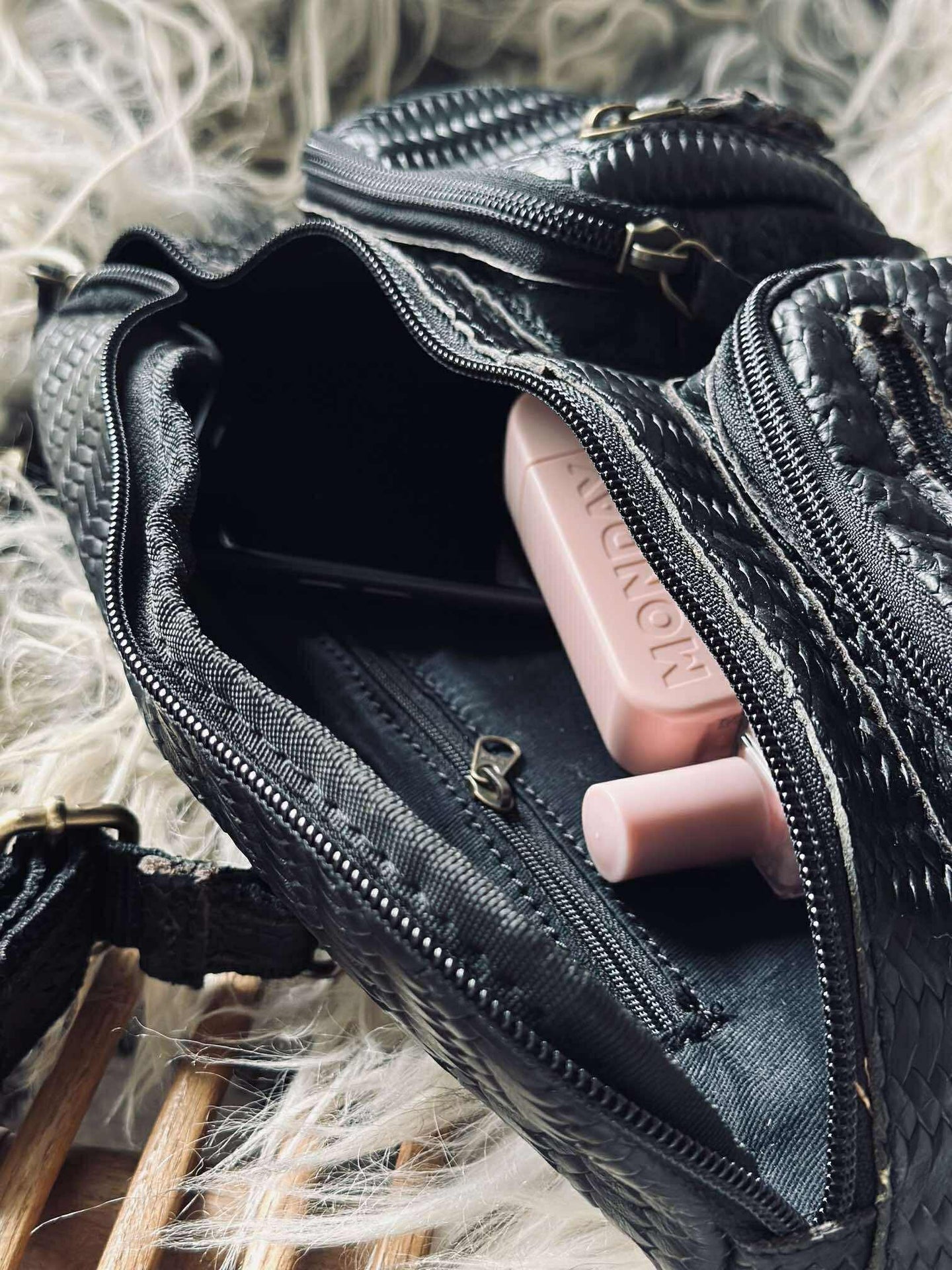 Bumbag Kaya - Svart flette