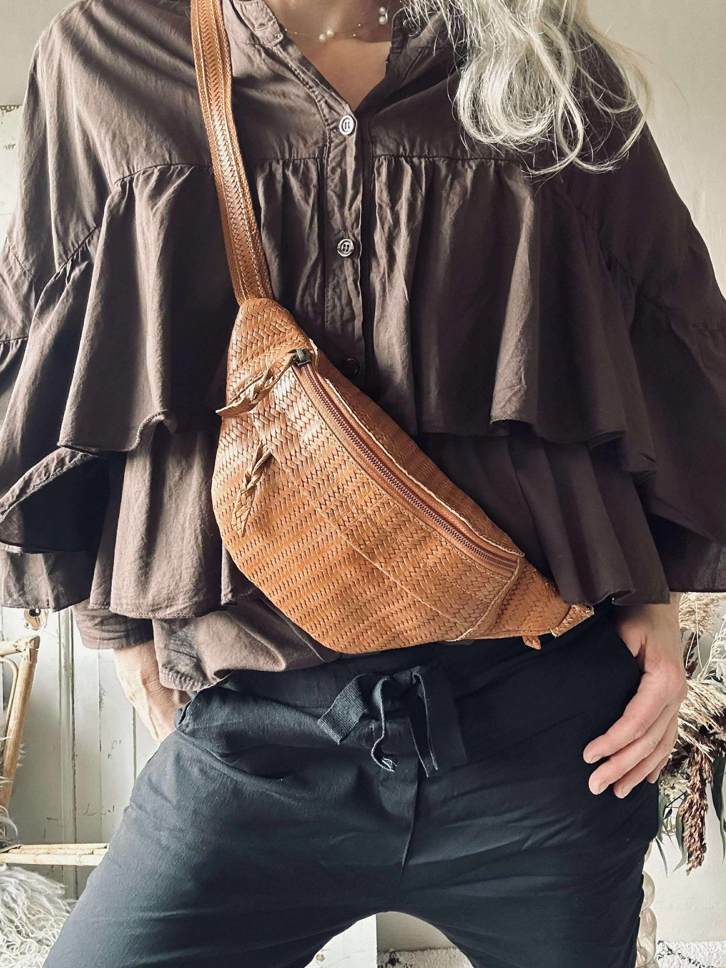 Bumbag Tasha - Cognac-flett