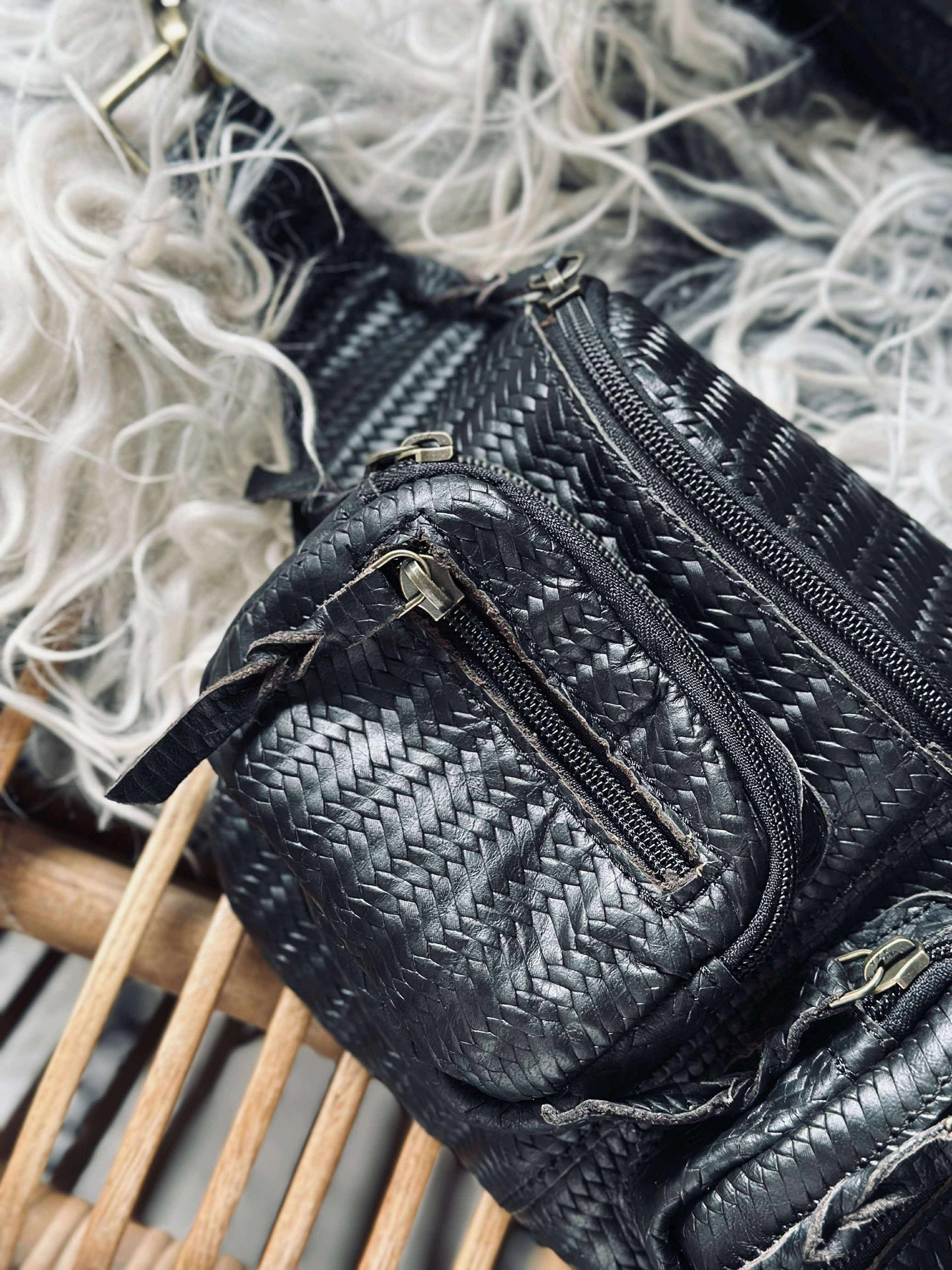 Bumbag Kaya - Svart flette