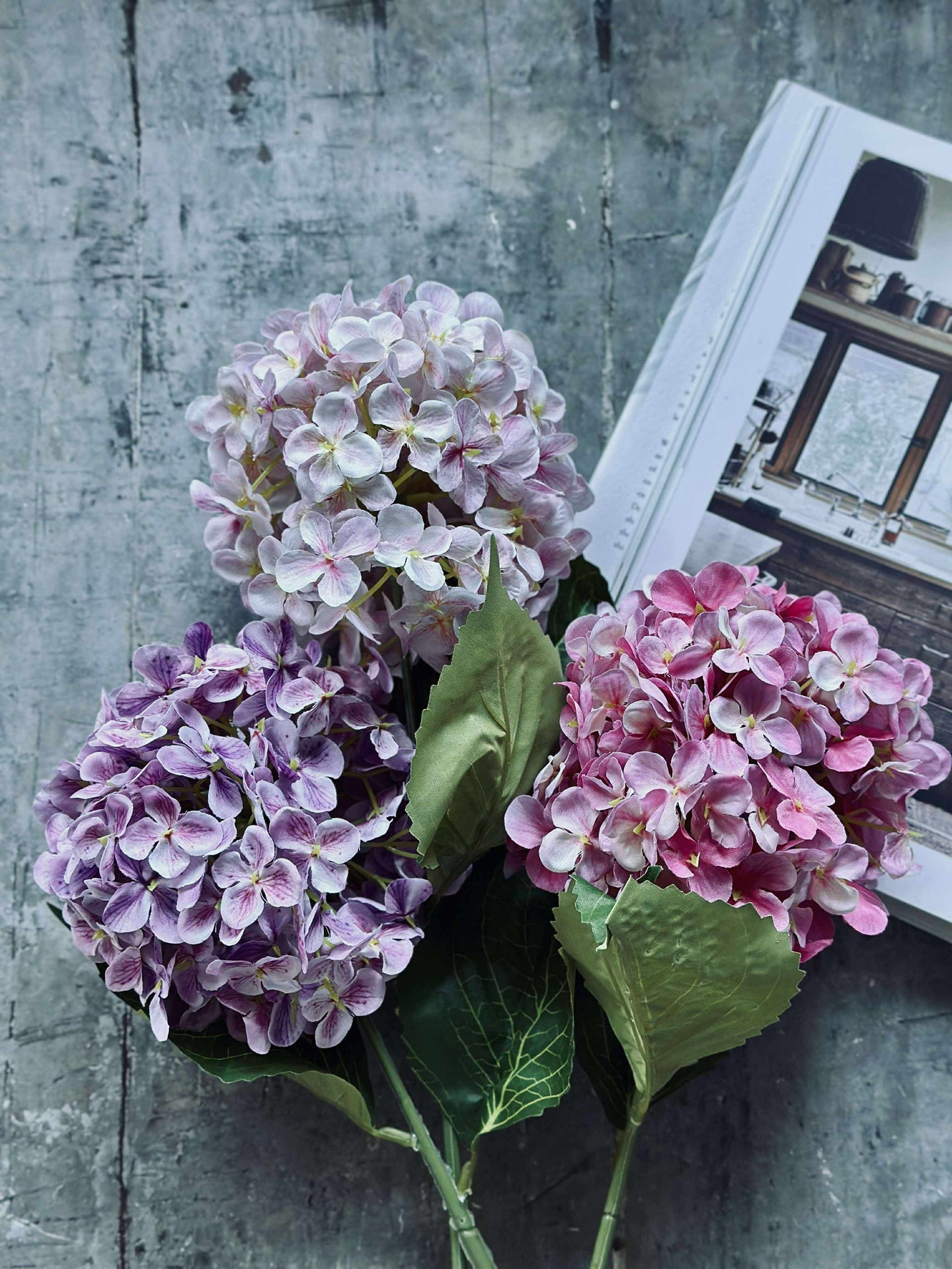 Bukett - Hortensia rosa / lilla