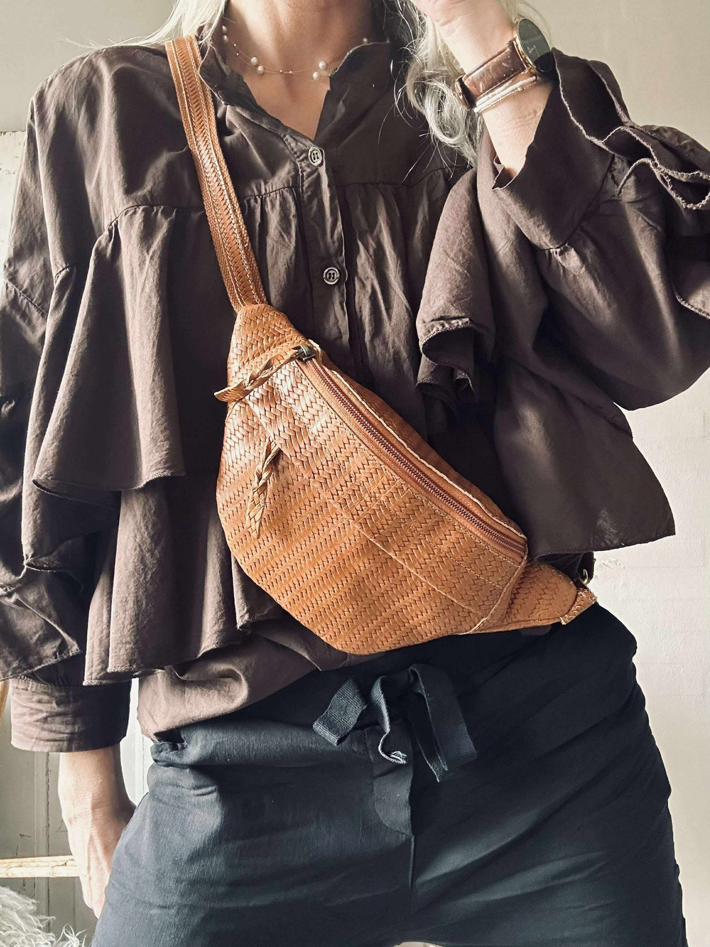 Bumbag Tasha - Cognac-flett
