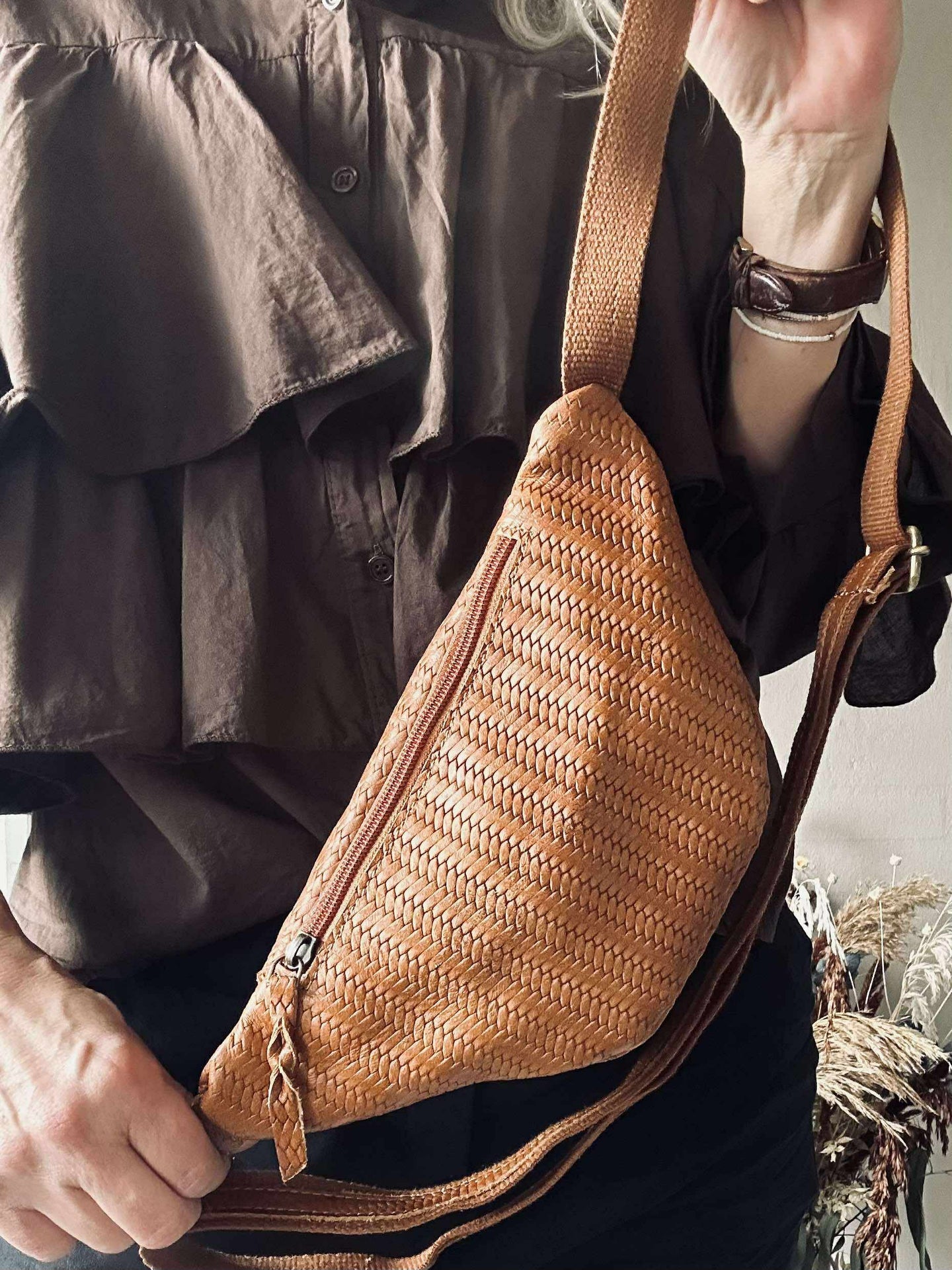 Bumbag Tasha - Cognac-flett