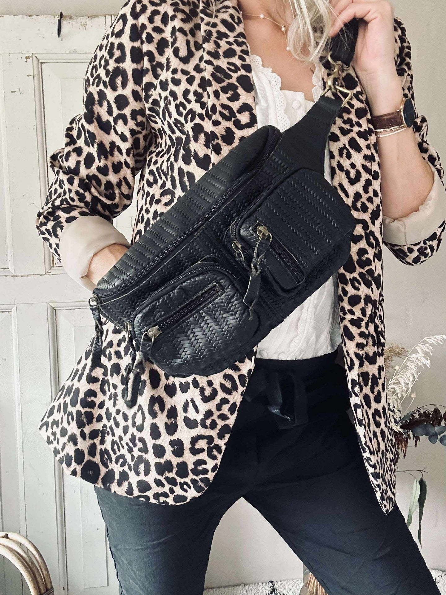 Bumbag Kaya - Svart flette