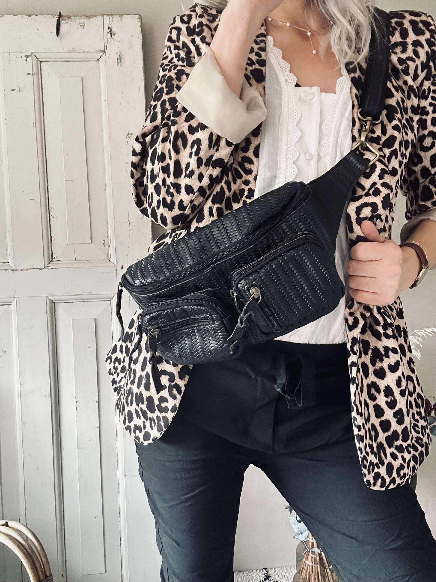 Bumbag Kaya - Svart flette