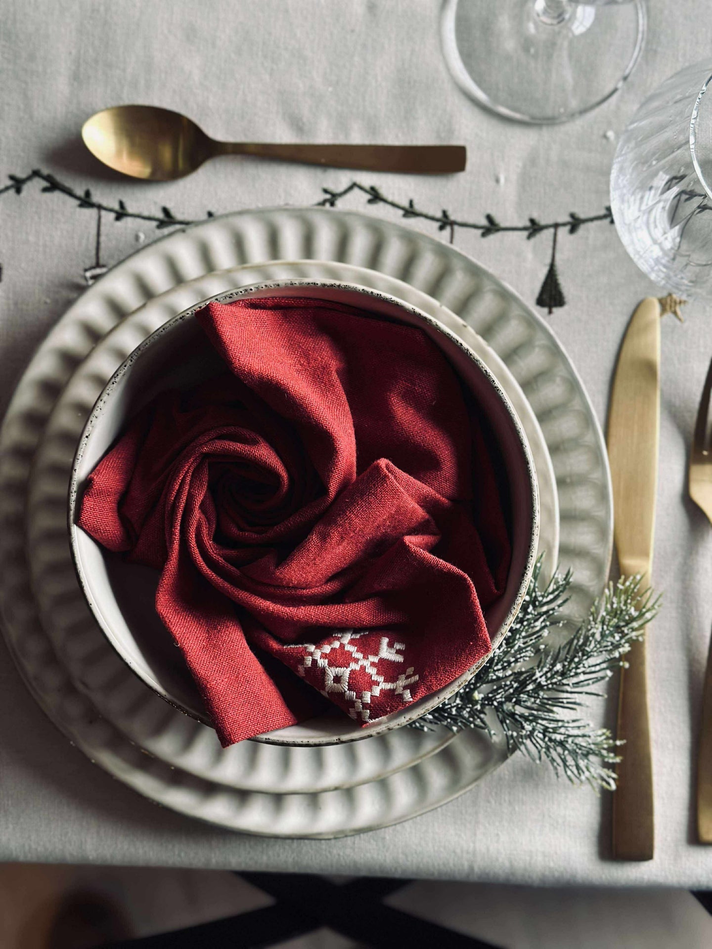 Servietter Rød Jul - 4 stk