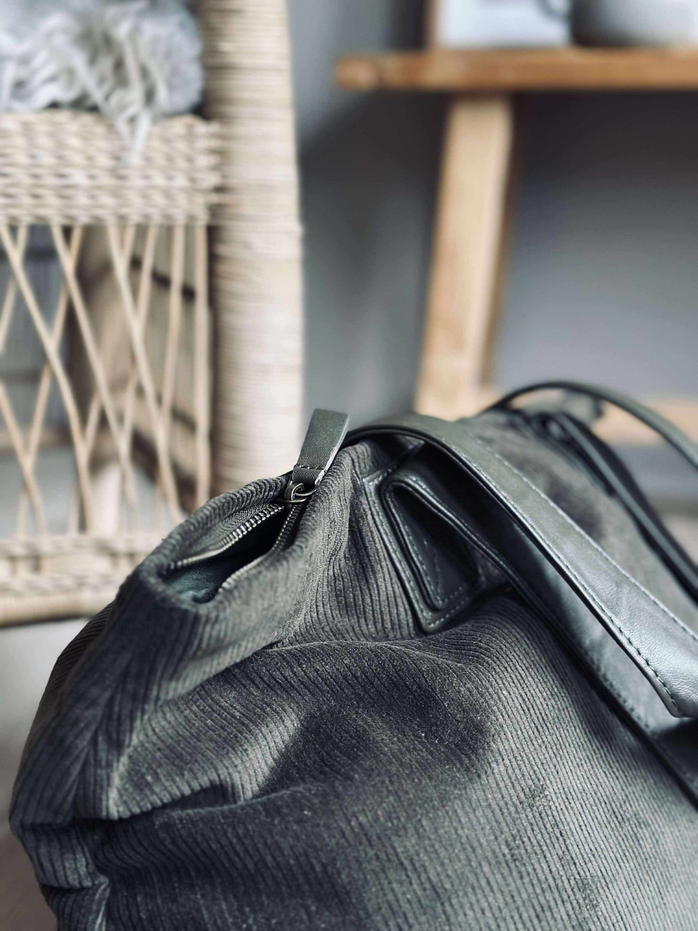 Shopper Fløyel - Army