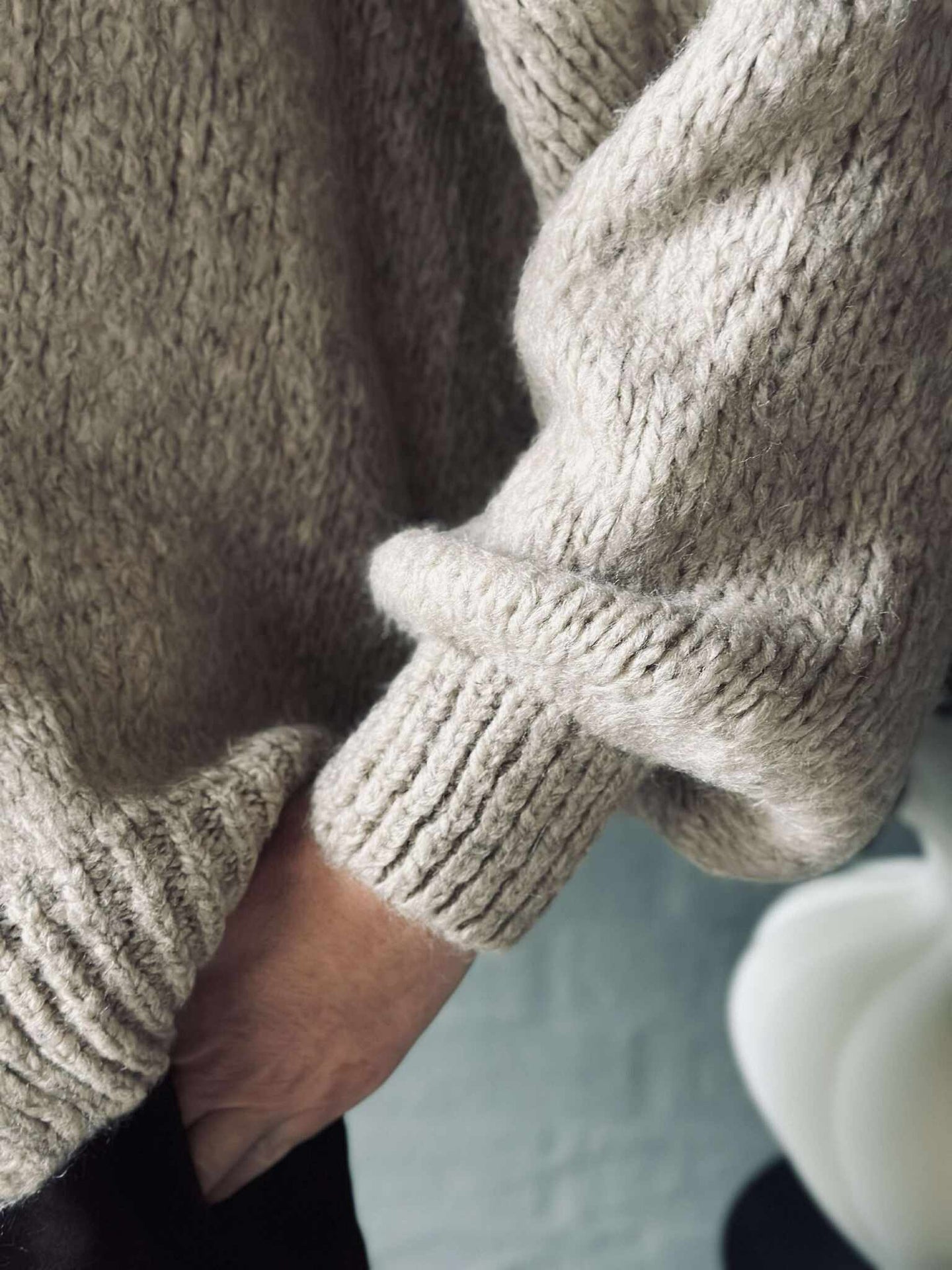 Cardigan med sløyfer - Beige