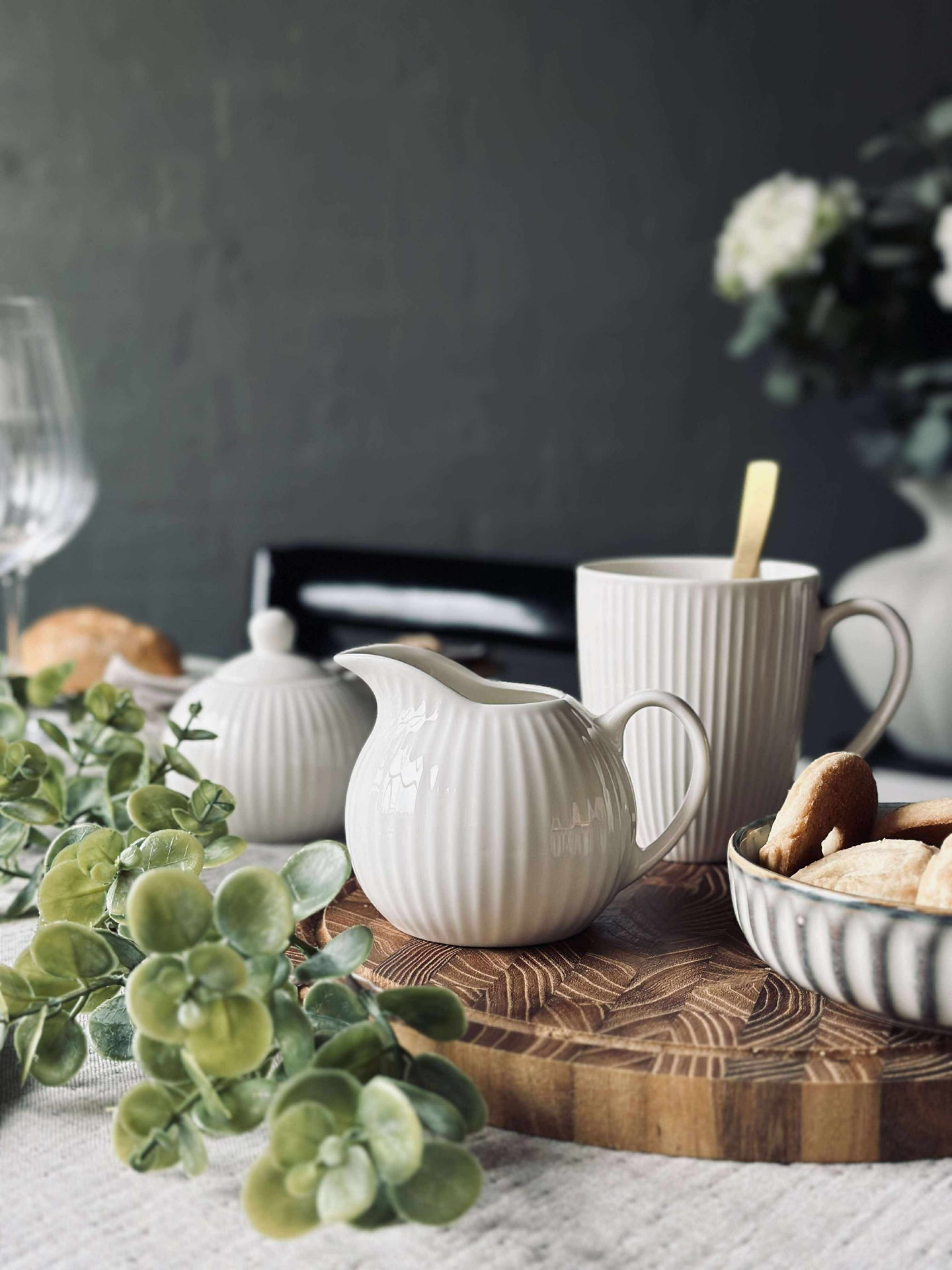 Riflet Melkekanne - Porselen