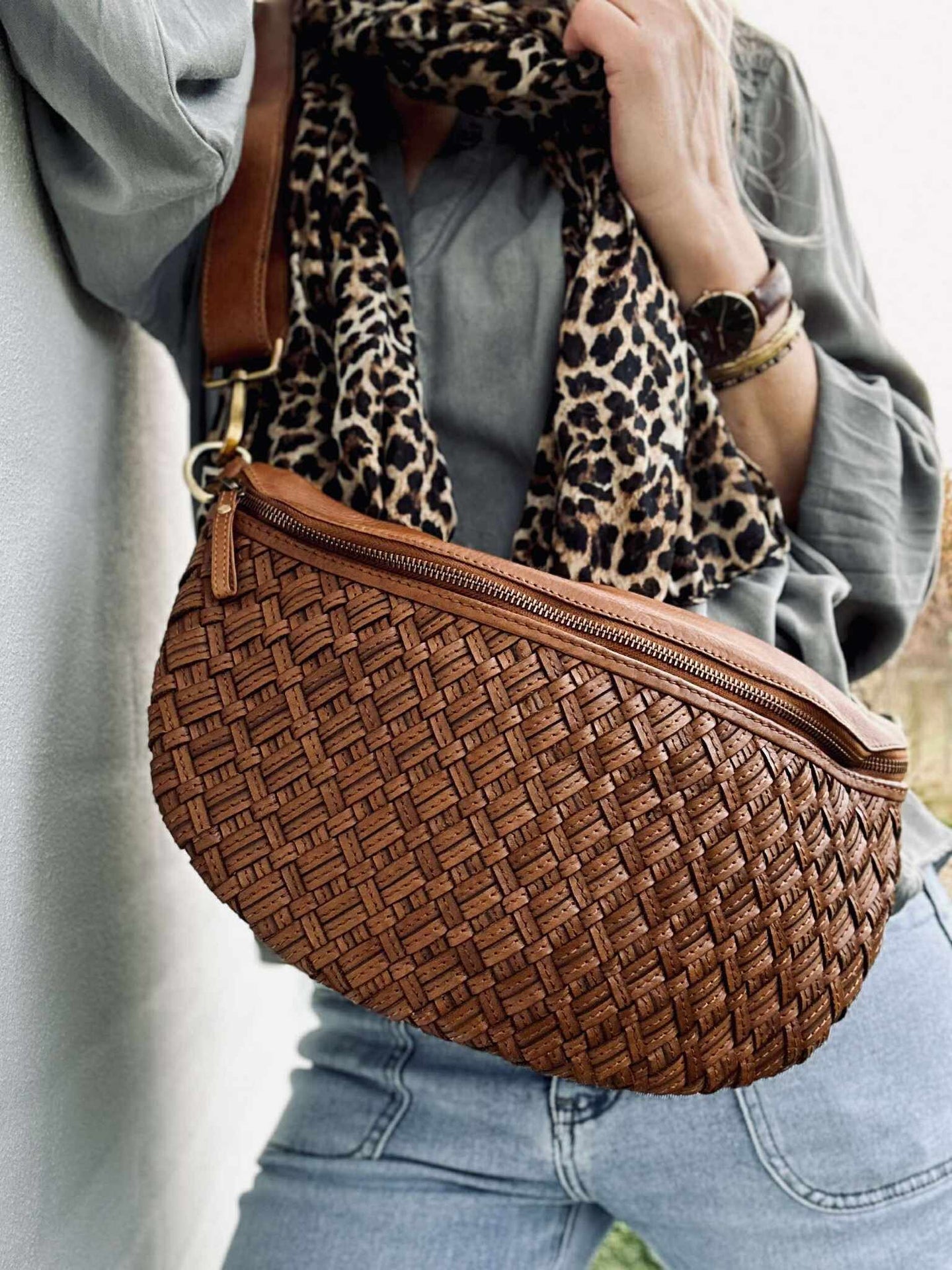 Midjeveske Mika cognac