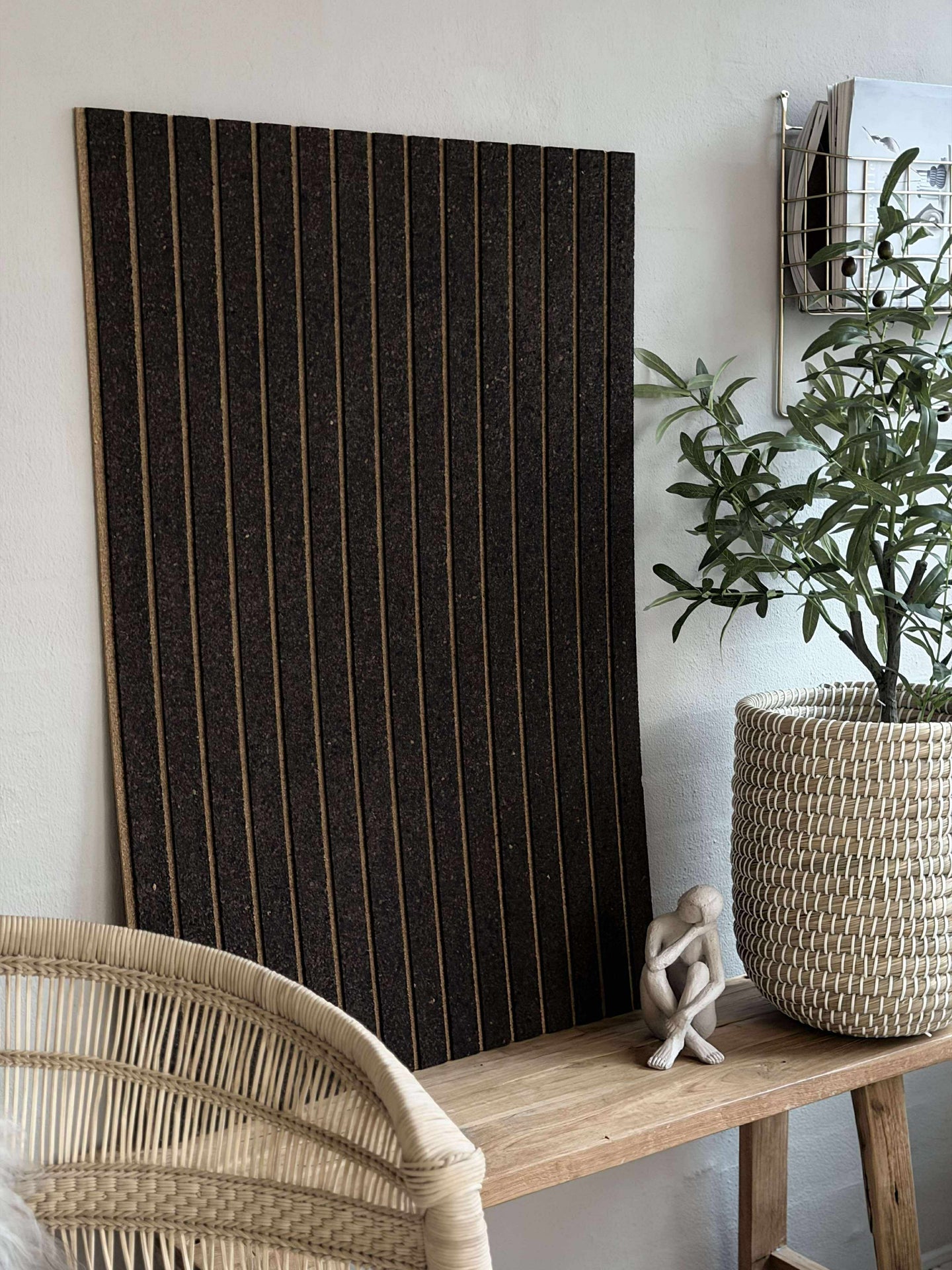 Korkplate med panel effekt NEW Dark - Støydempende