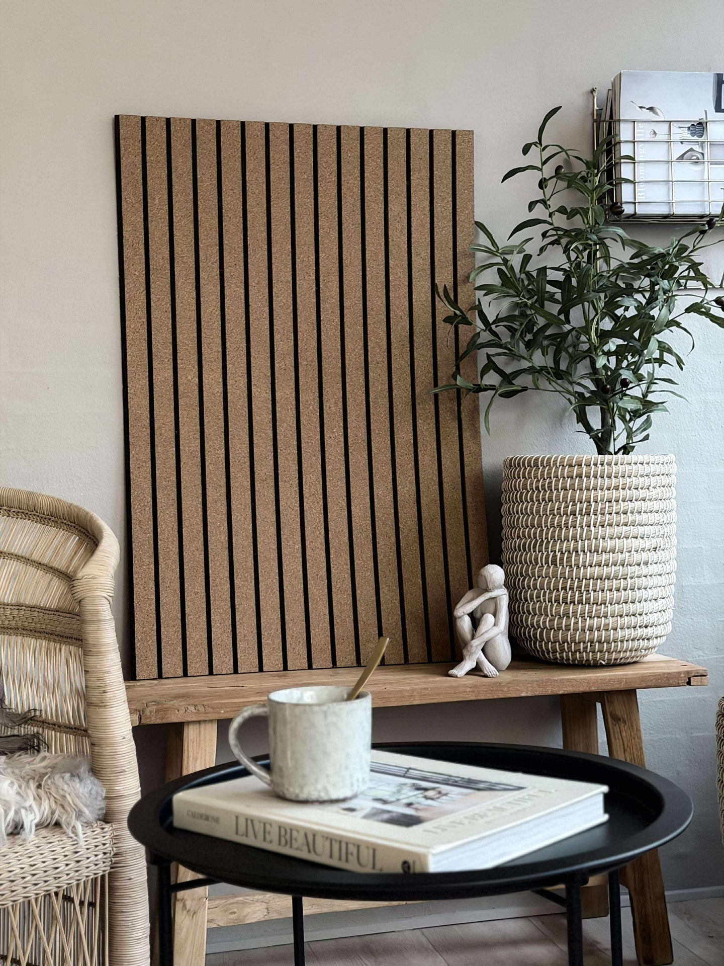 Korkplate med paneleffekt NEW Light - Støydempende