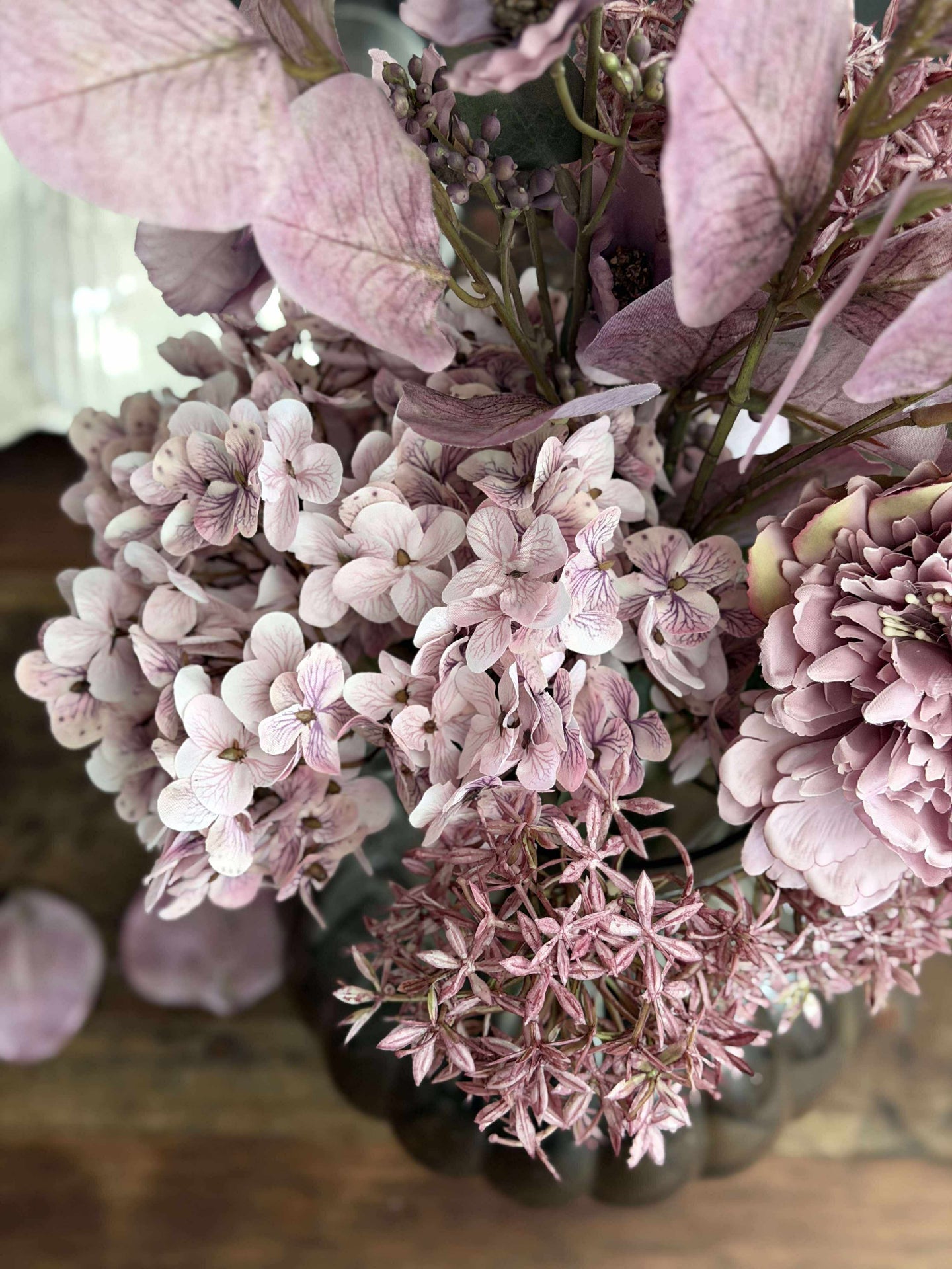 Bukett med hortensia - Syrin / rosa