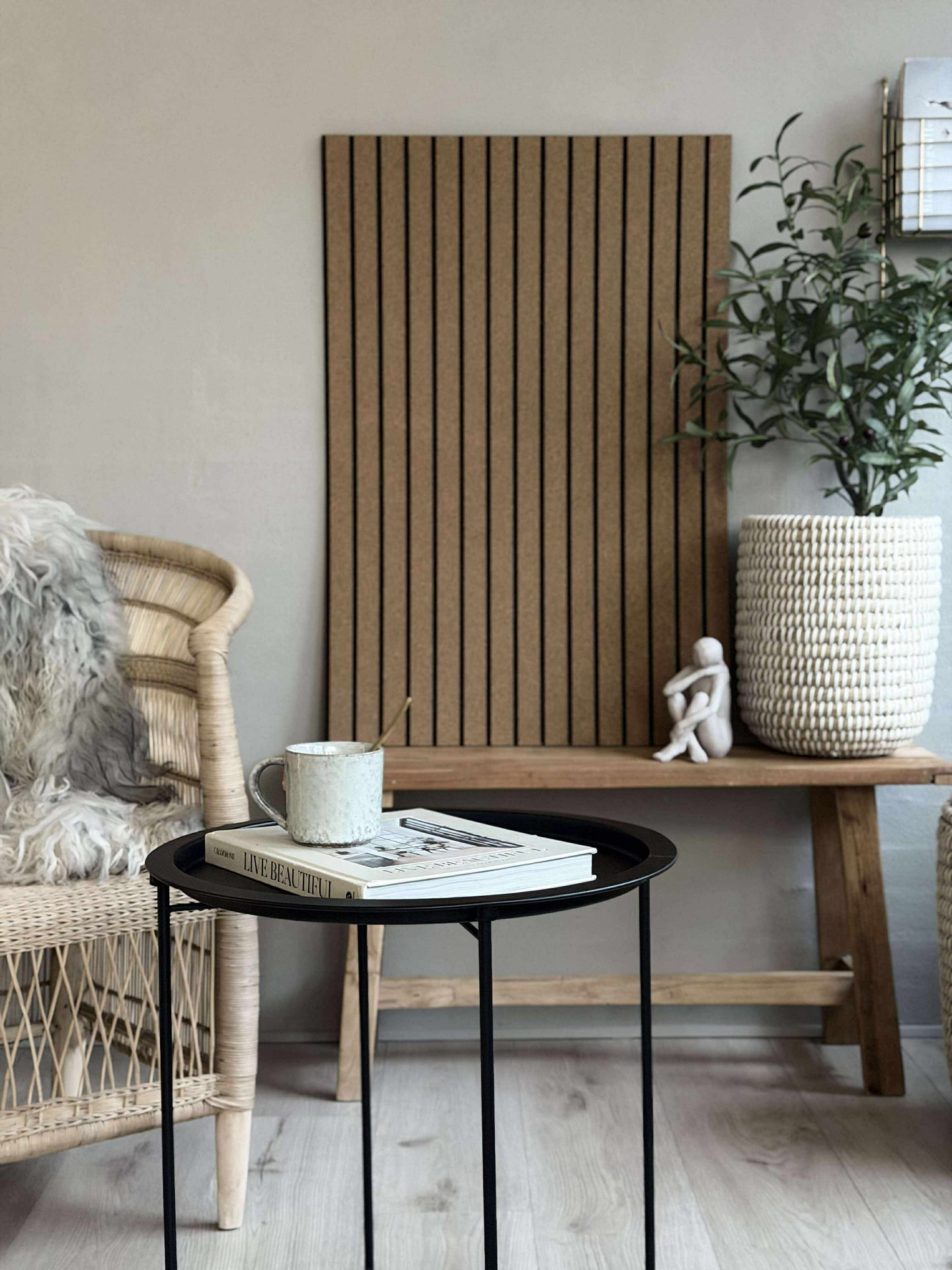 Korkplate med paneleffekt NEW Light - Støydempende