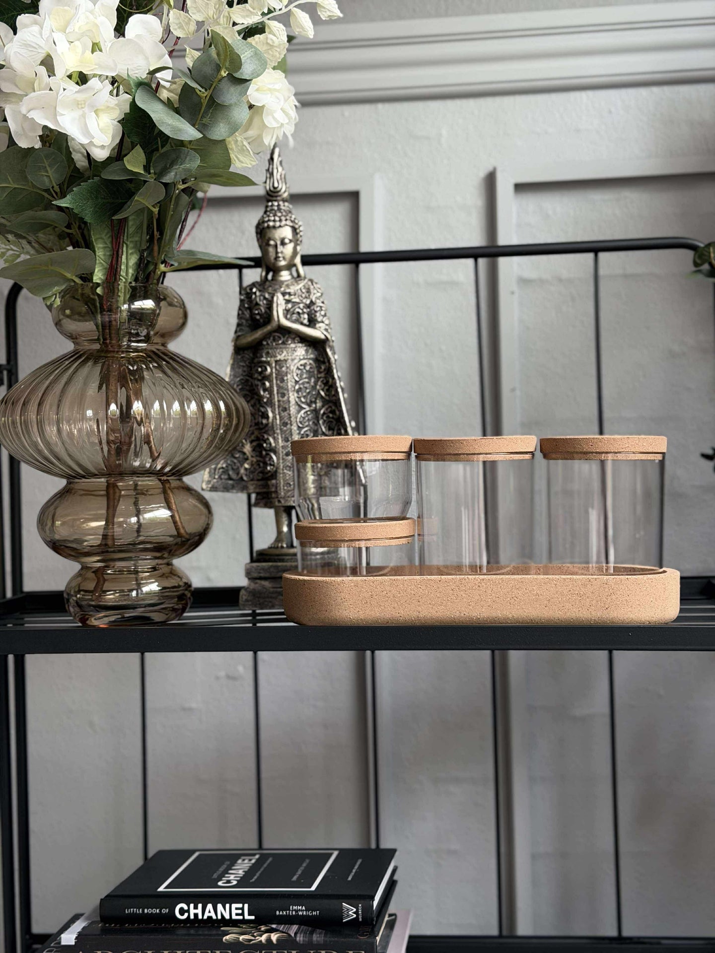 Organisator med lokk i kork - 5 deler