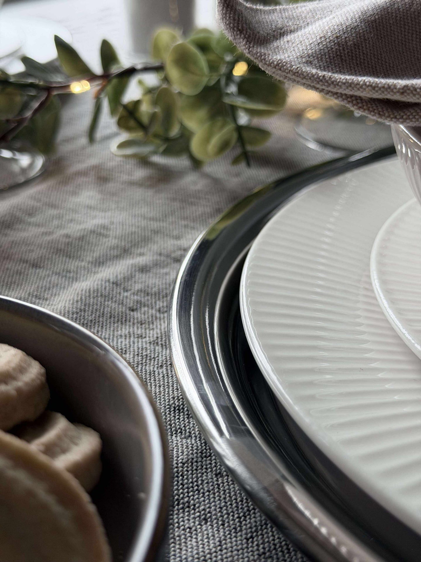 Matklokke med tallerken - Rustfritt stål - Dia 30cm