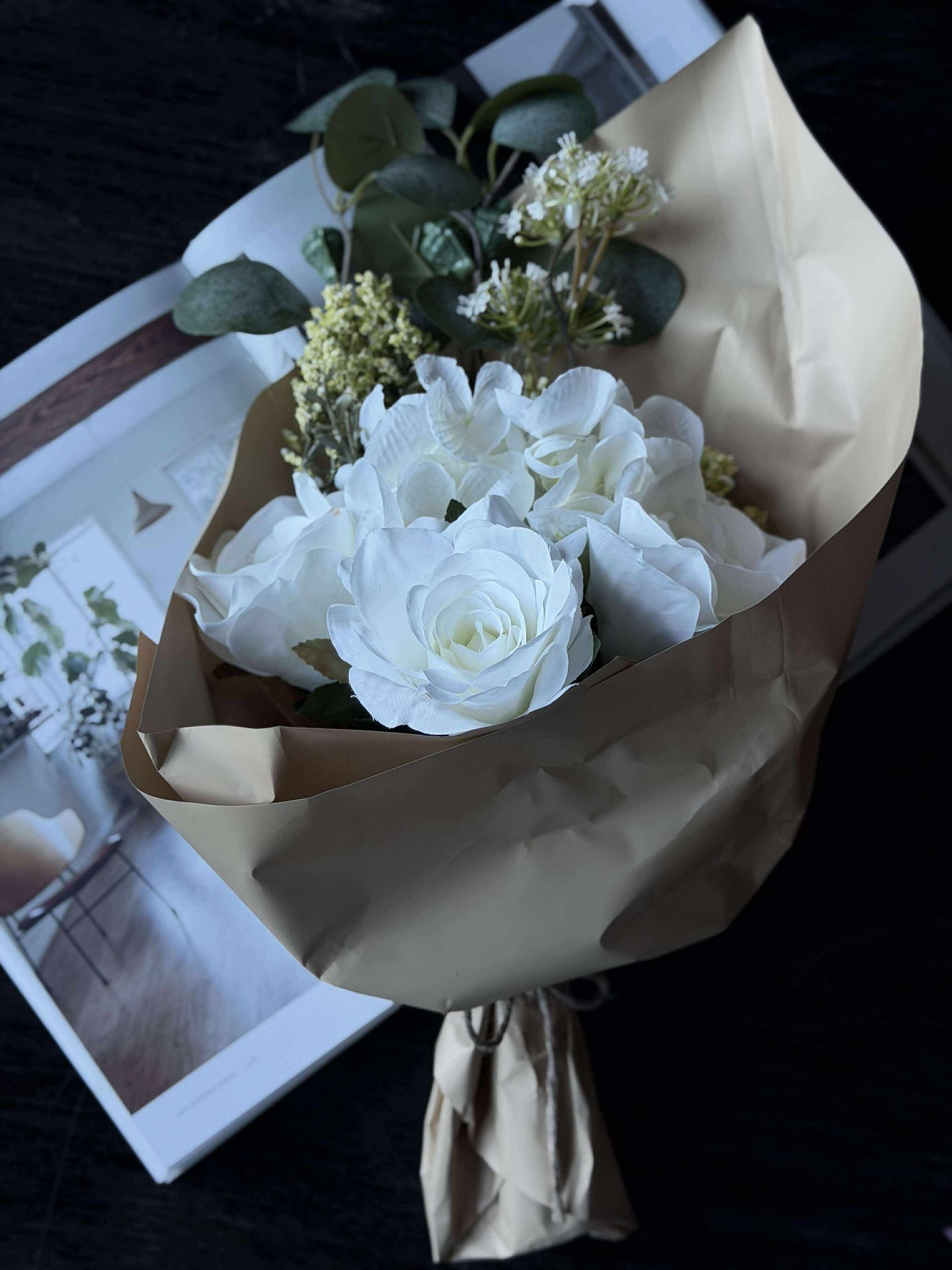 Bukett med hortensia - Hvit