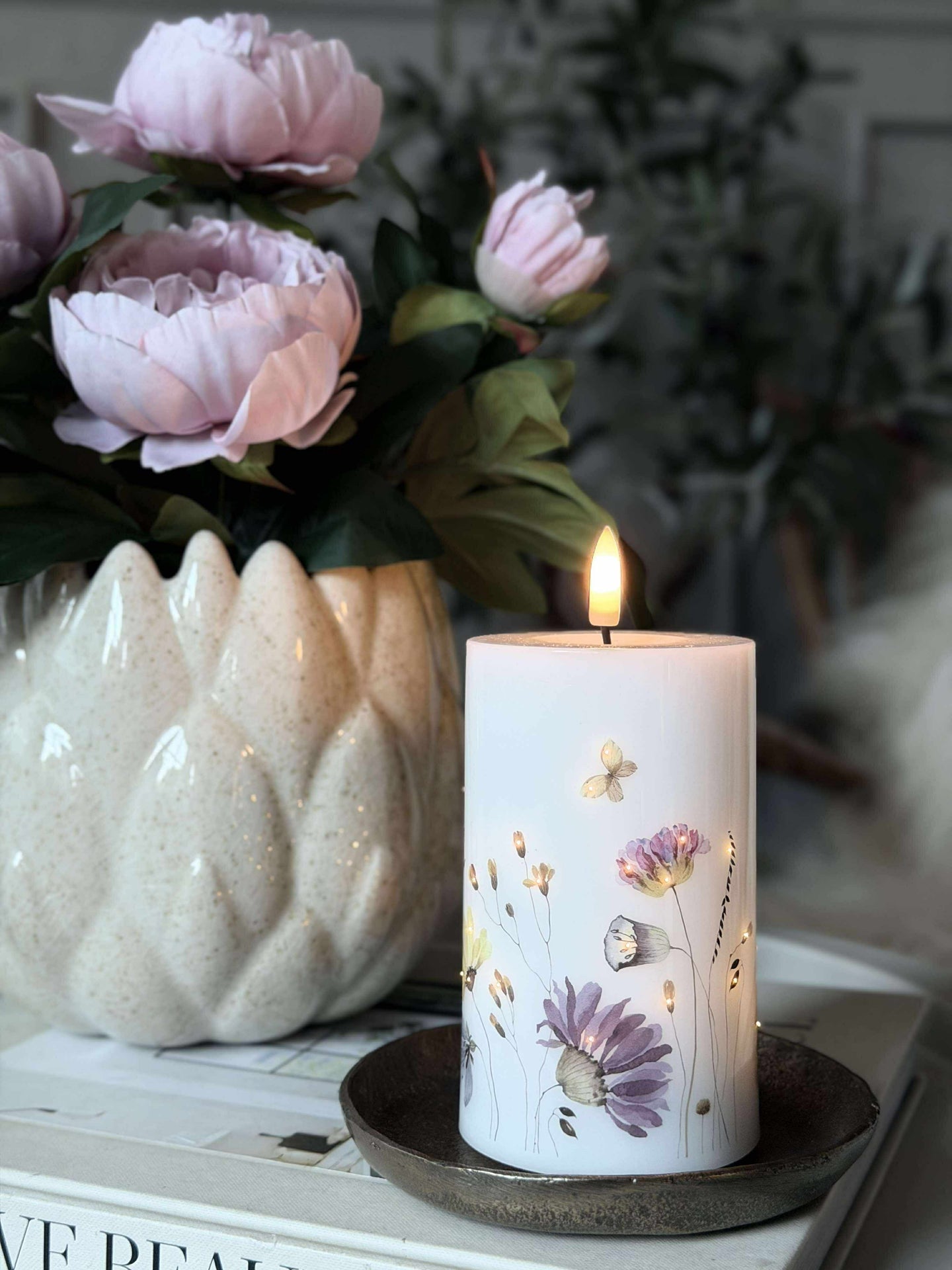 LED Blokklys Flower TWINKLE - 12,5cm