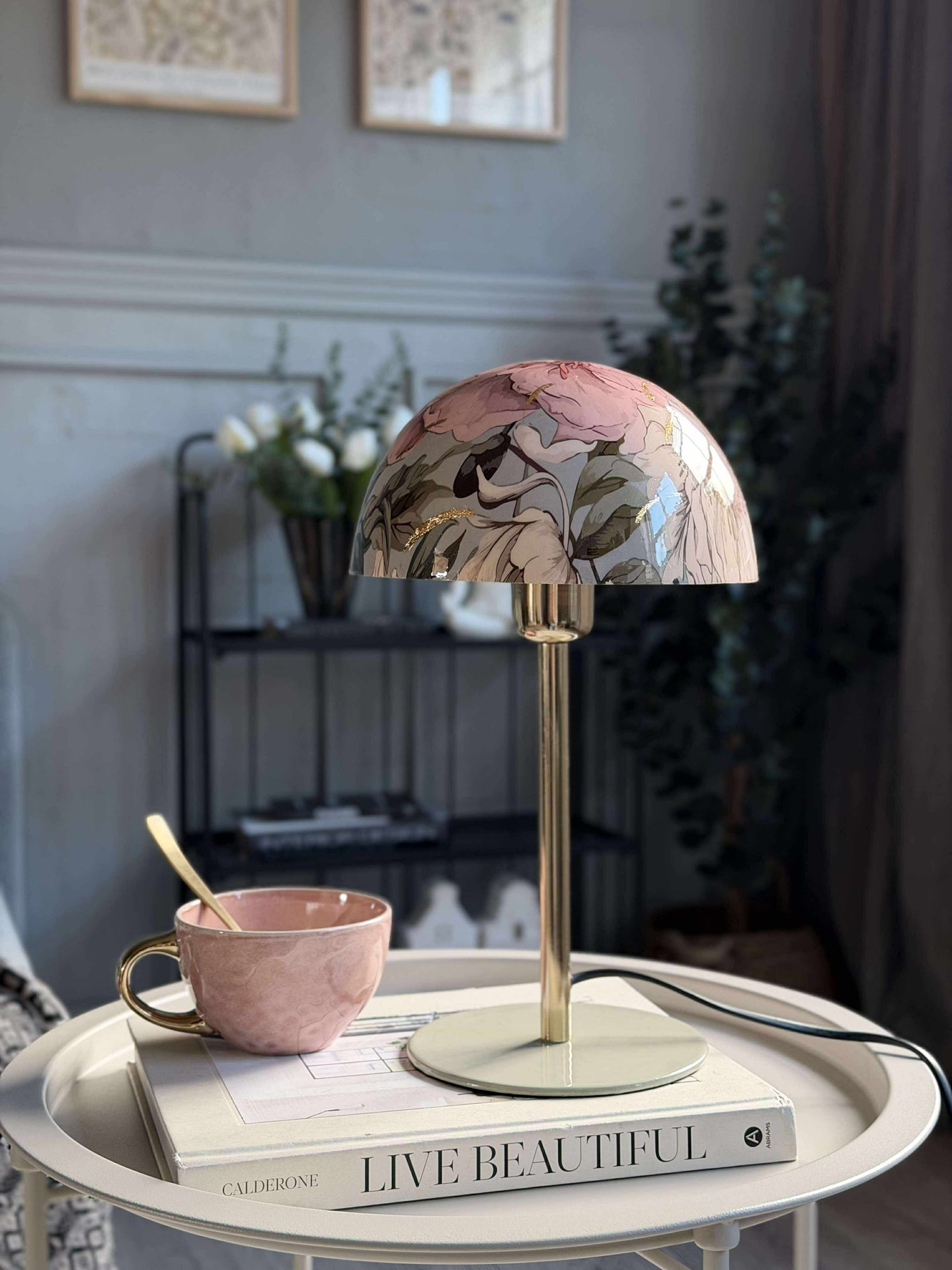 Bordlampe flower / gold