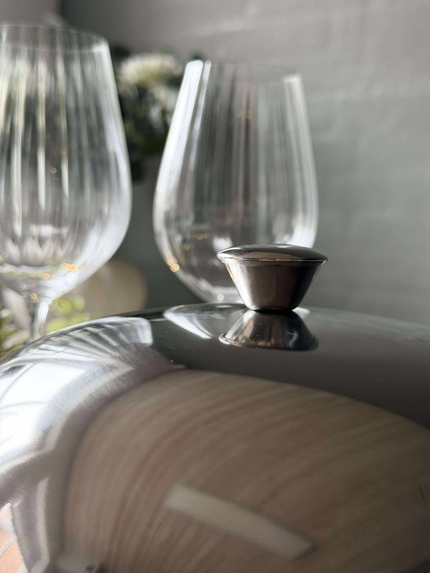 Matklokke med tallerken - Rustfritt stål - Dia 30cm