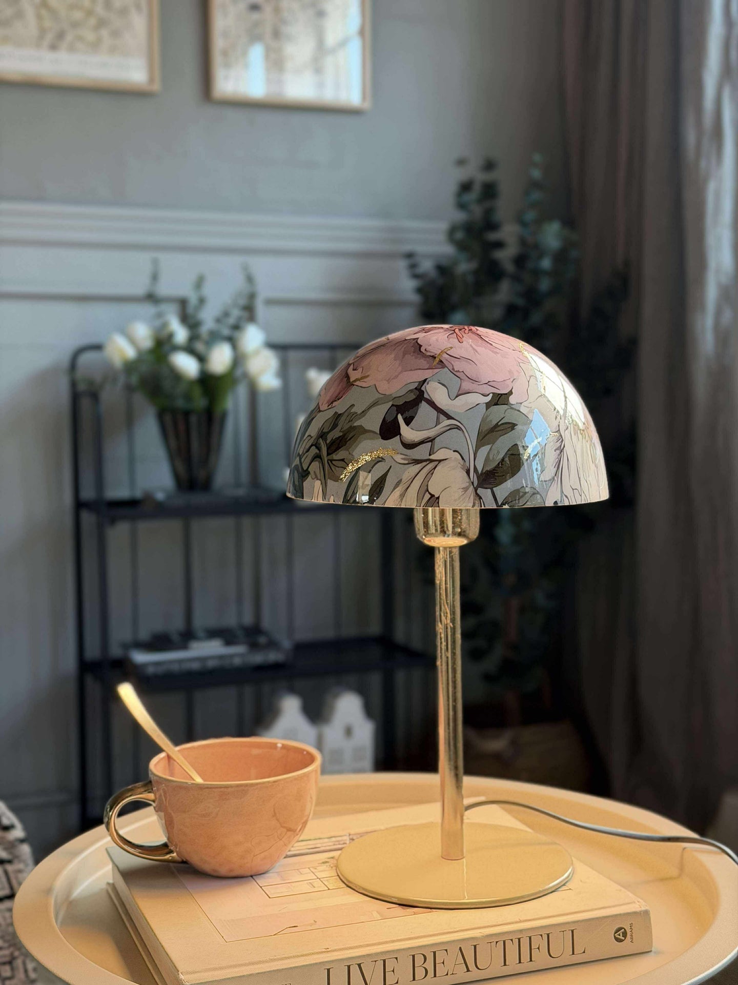 Bordlampe flower / gold