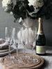 Champagneglass Rillet med gullkant - 4 stk.