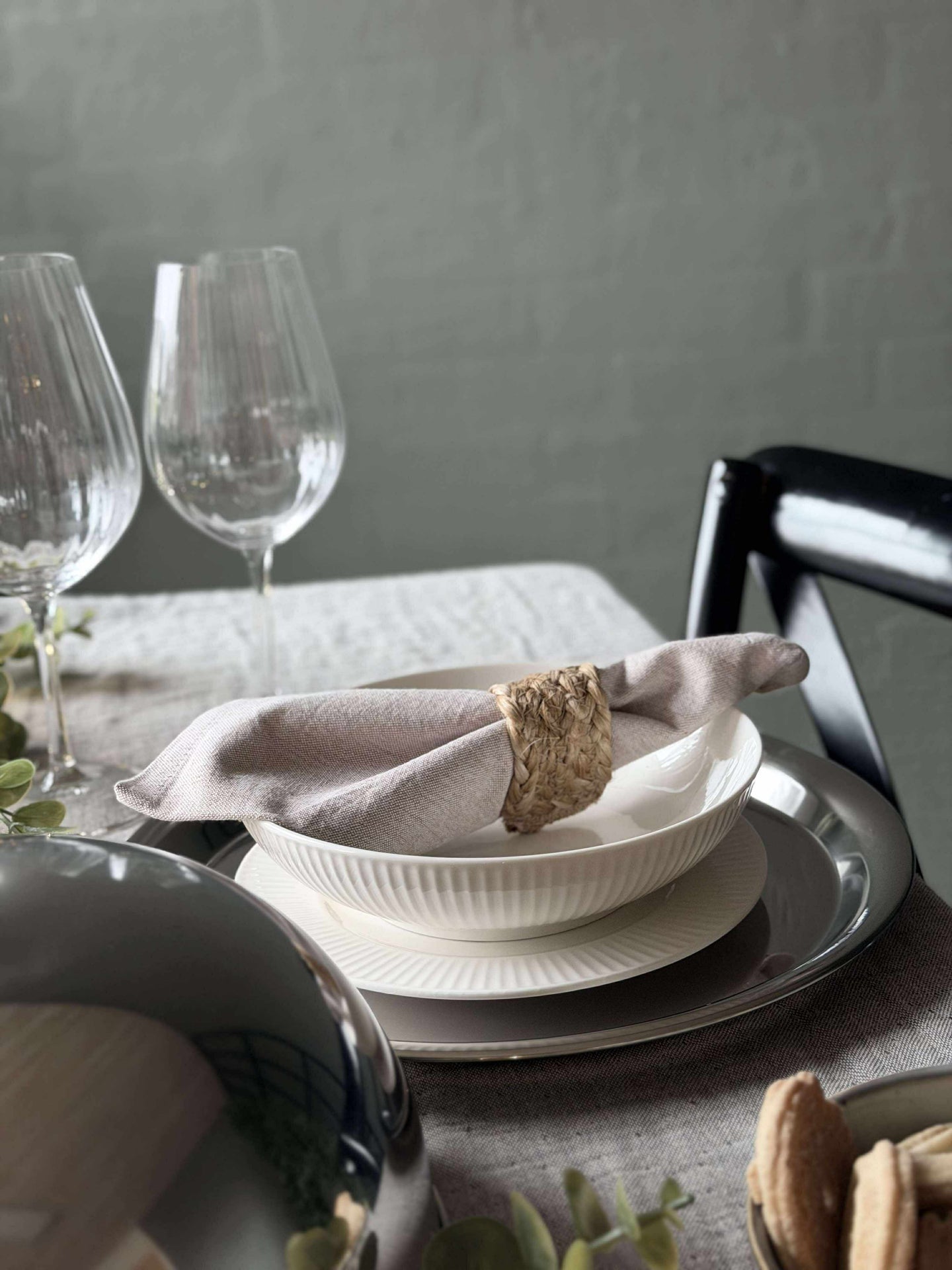 Matklokke med tallerken - Rustfritt stål - Dia 30cm