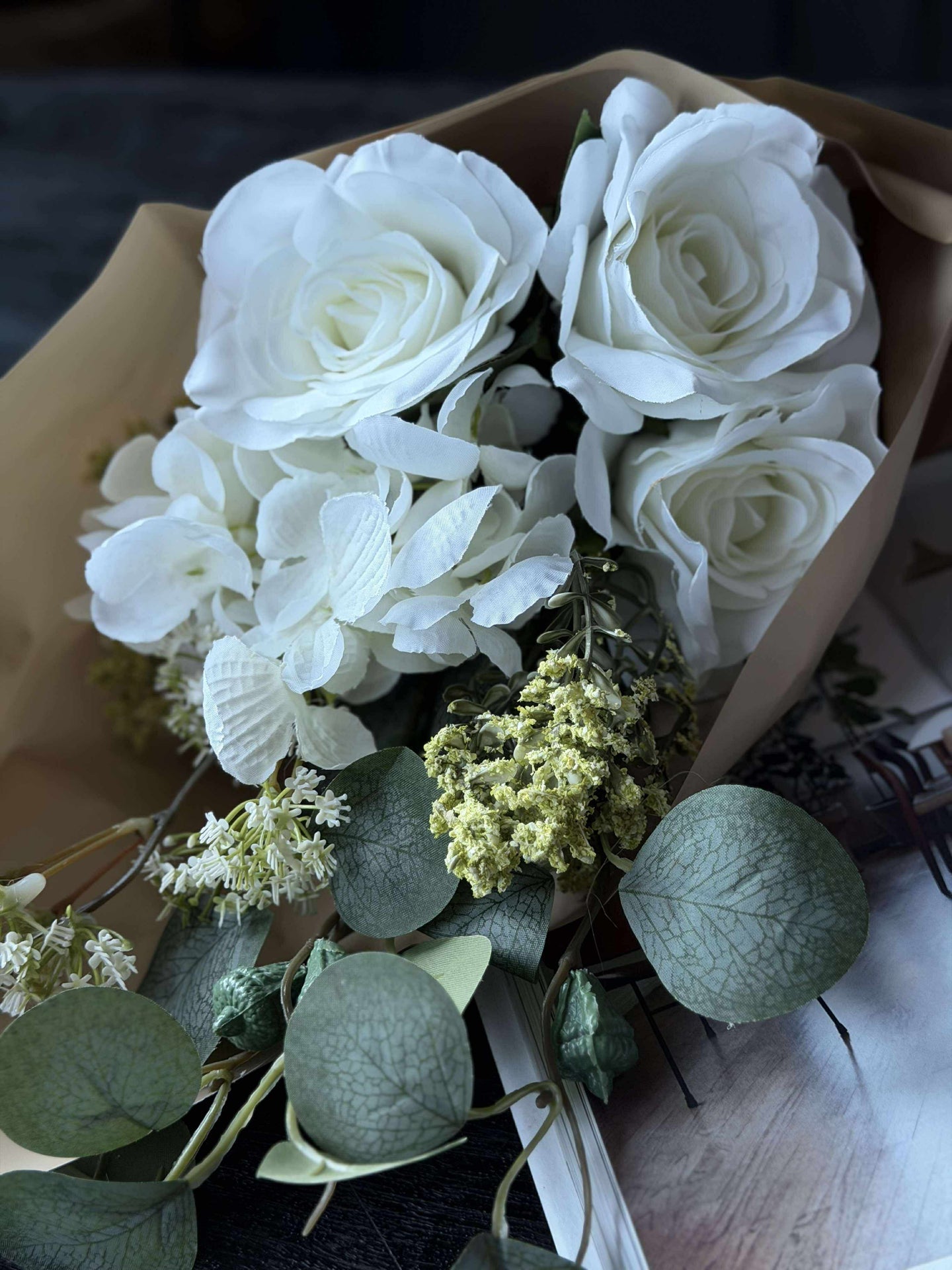 Bukett med hortensia - Hvit